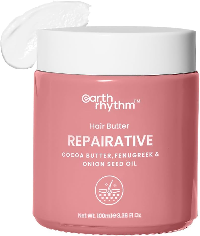 Earth Rhythm Repairative Hair Butter Mask with Onion Oil for Hairfall & Regrowth | Contains Cocoa Butter, Fenugreek|Men & Women| Sulphate & Paraben Free - 100Ml image number 4