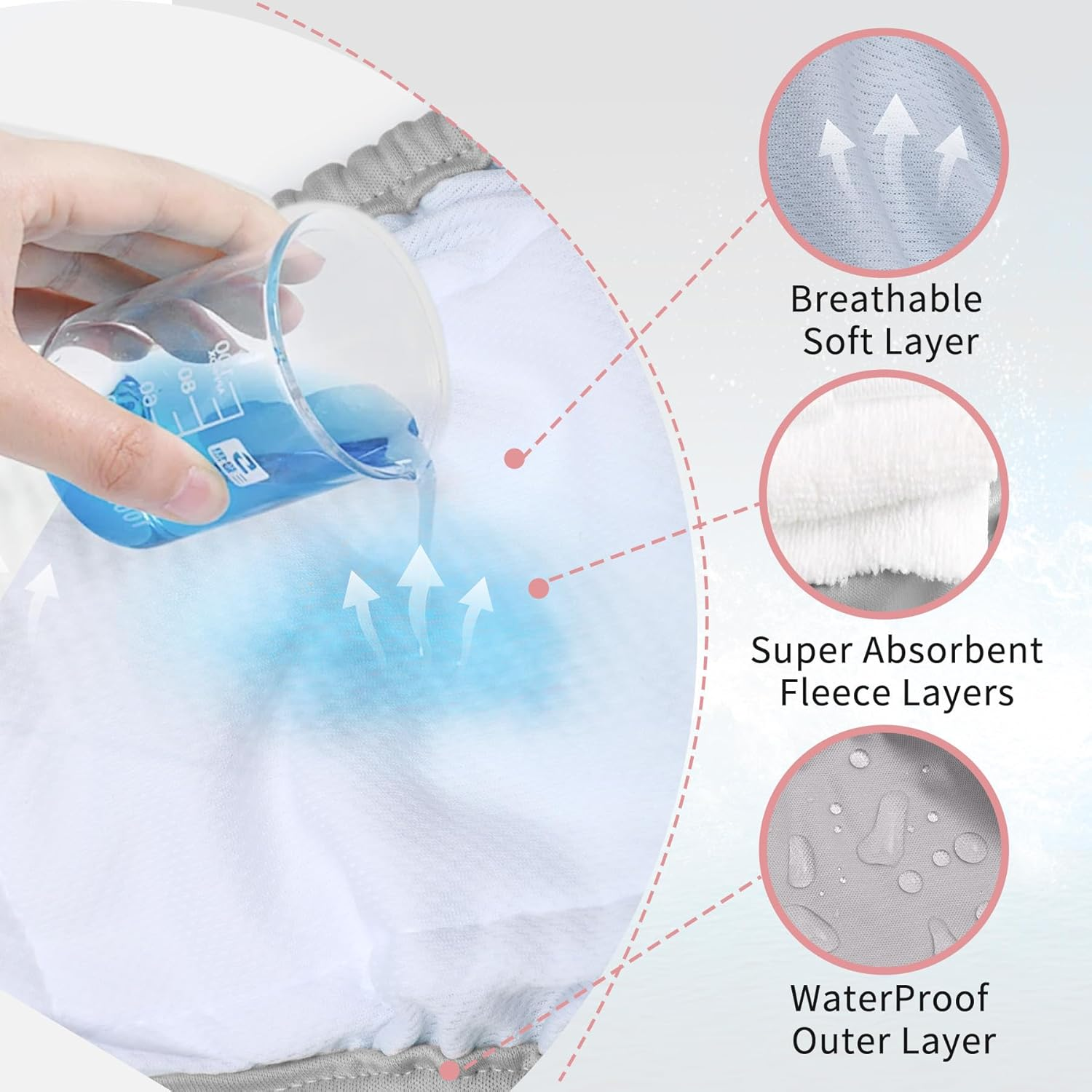 Joydaog Female Dog Diapers for Small Dogs,4 Pack Reusable Washable Premium Puppy Diapers for Heat,Incontinence,Period Doggy Nappies,S