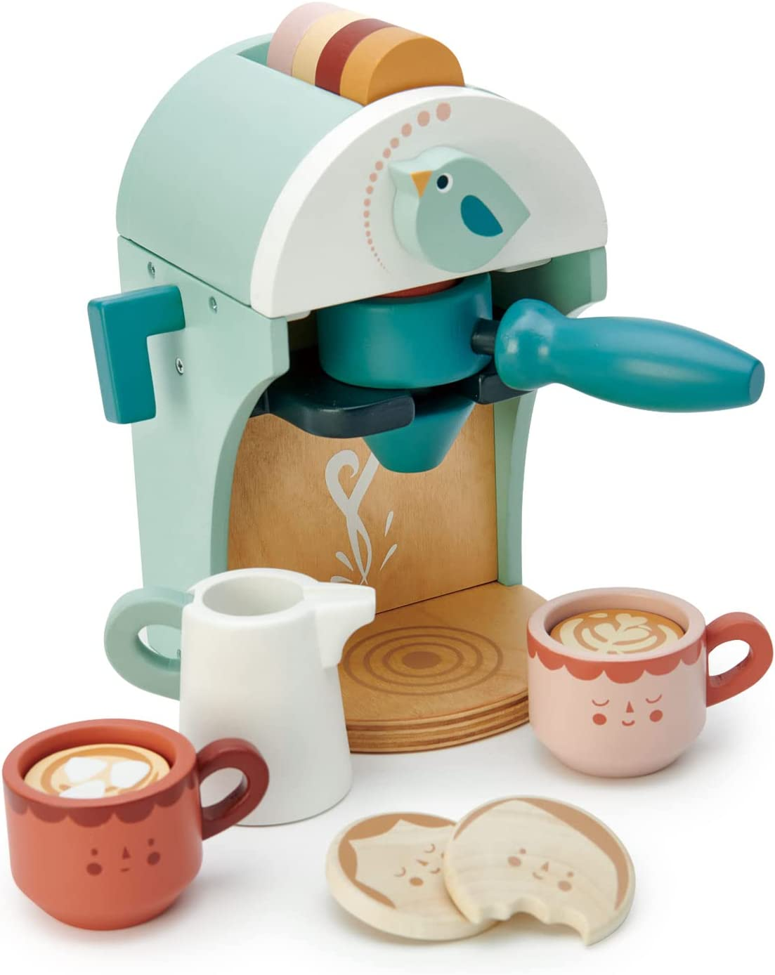 Tender Leaf Toys Babyccino Maker Wooden Coffee Machine Toy - Pretend Play and Roleplay for Children image number 1