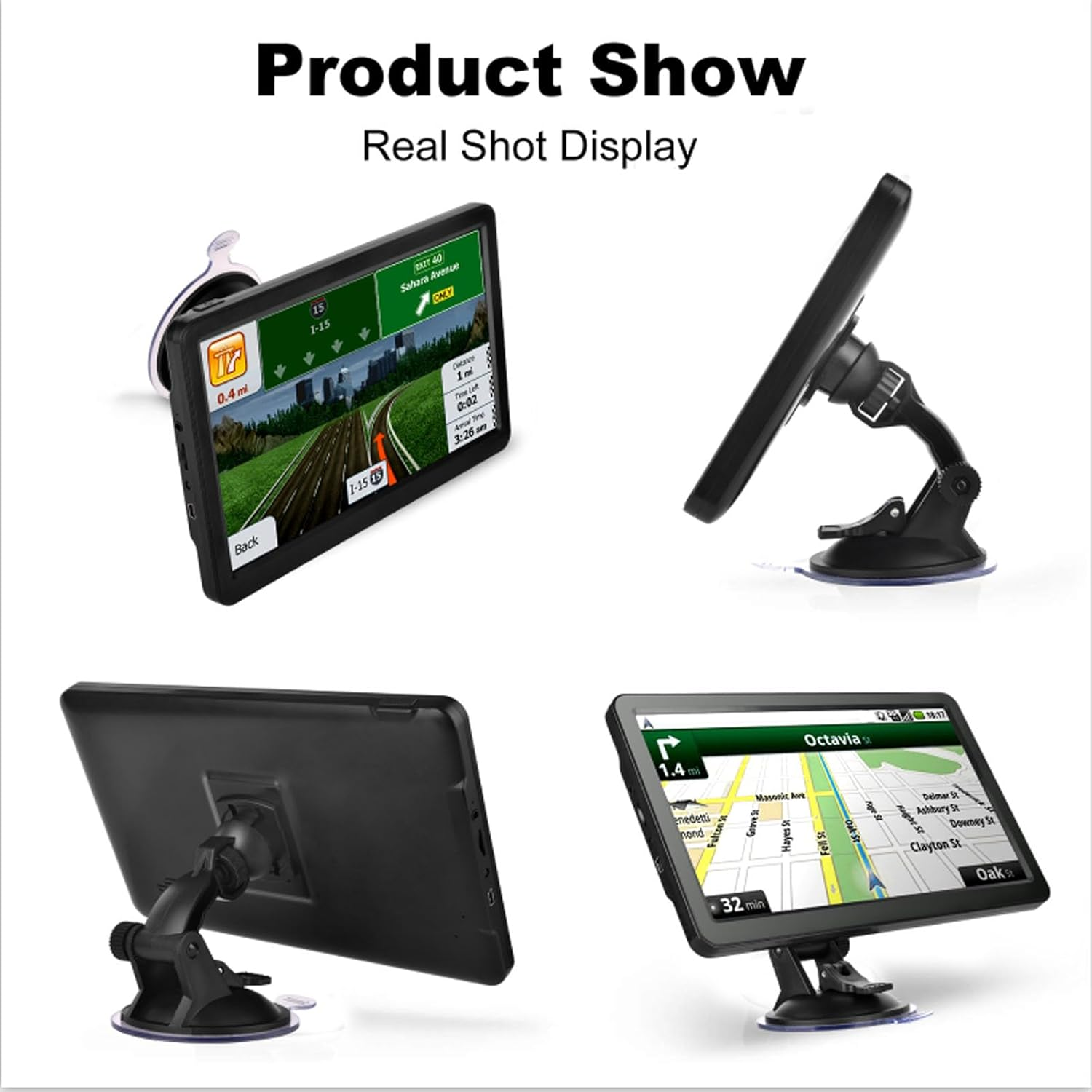 Car Navigation System, 9Inch Touch Screen Car Multimedia Player with 2025 Maps, Voice Prompts, Custom Routes, Speed Red Light Warning, Universal image number 1