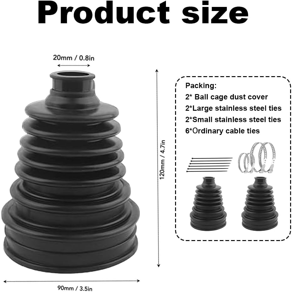 DCSMYX 2 PCS CV Boot Repair Kit with 4 Stainless Steel Clamps & 6 Cable Ties,Waterproof & Dustproof CV Axle Boot Repair Kit for Protect Axle,Universal CV Joint Boot,Fits for Most Car image number 1