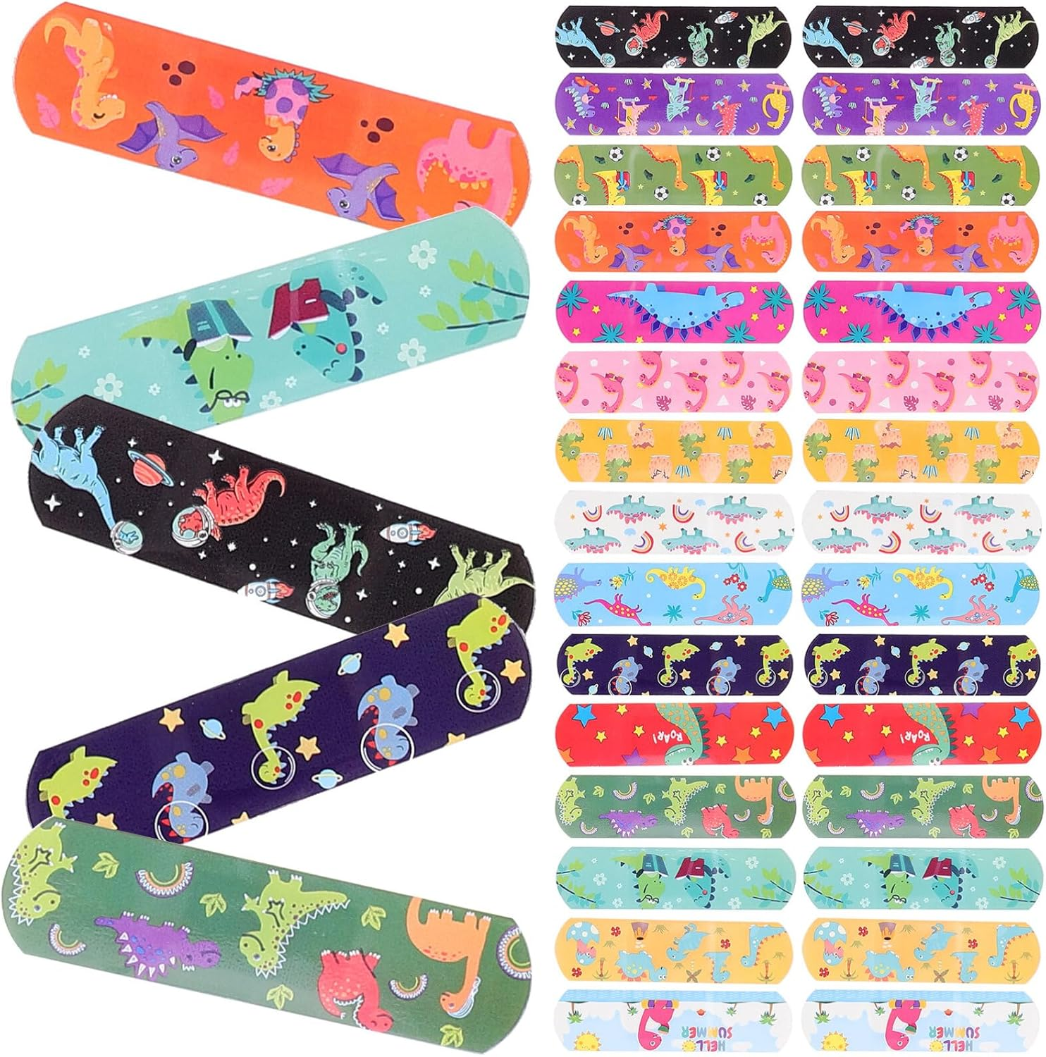 Iplusmile 150Pcs Kids Cartoon Bandages Adhesive Flexible Colorful Strips Cute Bandages Waterproof Breathable Bandages Protect Scrapes and Cuts for Girls Boys Children image number 5