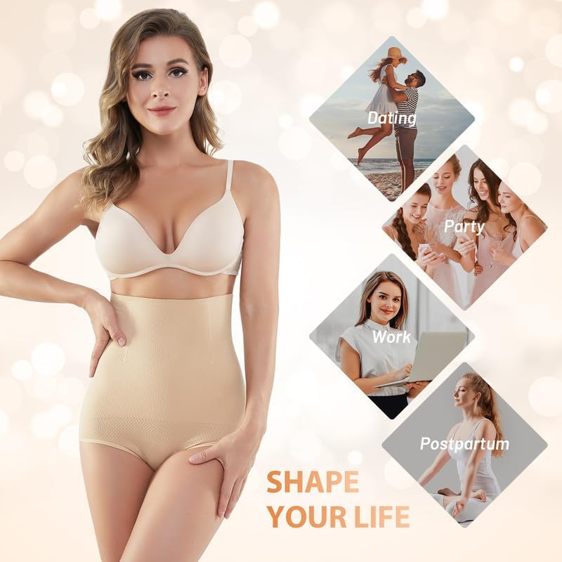 SIMIYA Shapewear for Women Tummy Control High Waisted Body Shaper Shorts Slimmer Sexy Shapewear image number 2