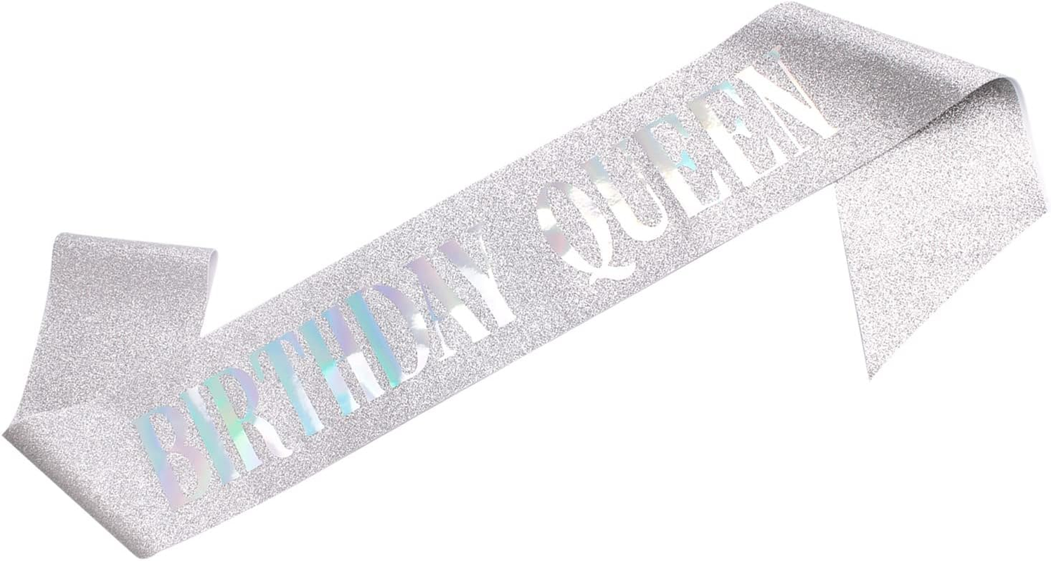 Birthday Tiara for Women Gold Birthday Queen Sash image number 6