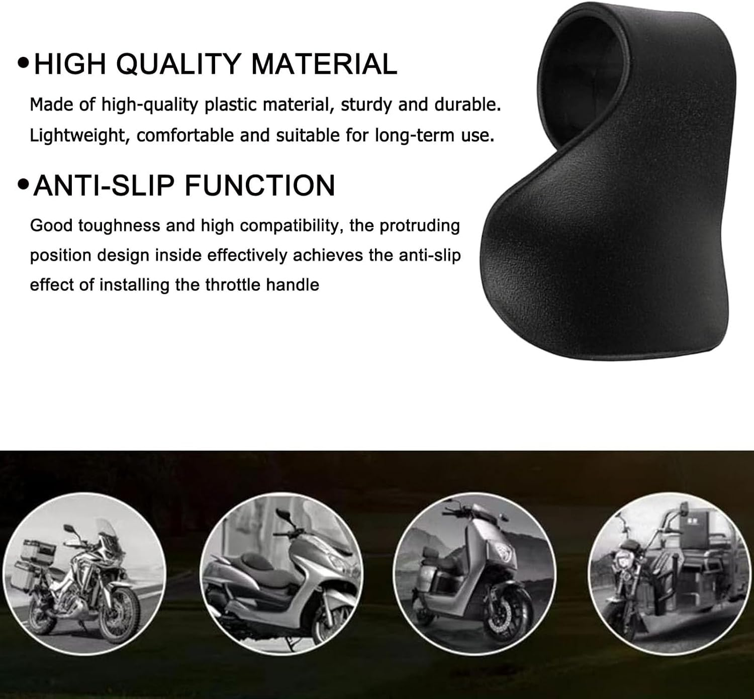 2 PCS Black Throttle Mounted Motorcycle Cruise Assist Handles Universal Handlebar Oil Control Rocker Brackets for Most Motorcycles & Scooters.