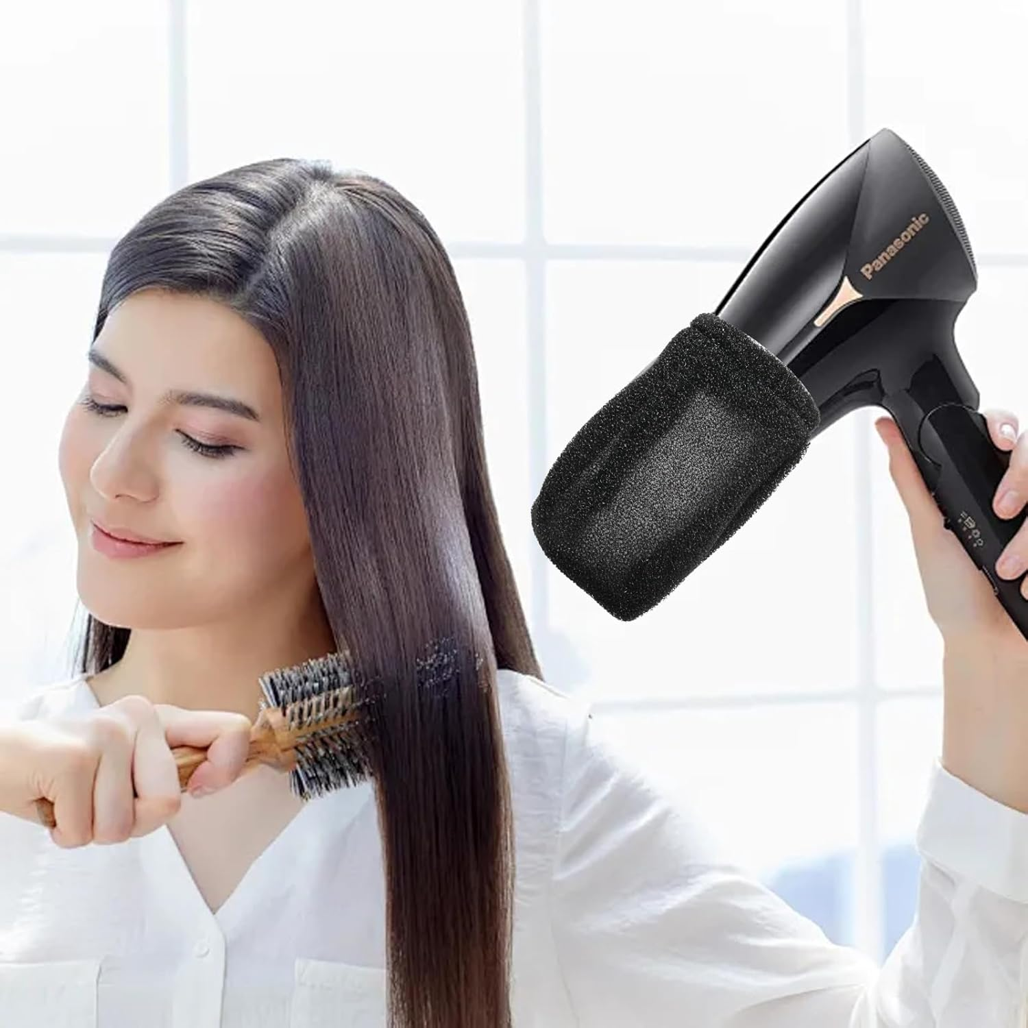 Yueton 1PCS Hair Dryer Sponge anti Scald Cover Portable Interface Hood Foldable Hair Dryer Diffuser Sock Diffusion Sleeve the Blower Accessories for Most Hair Dryers image number 5