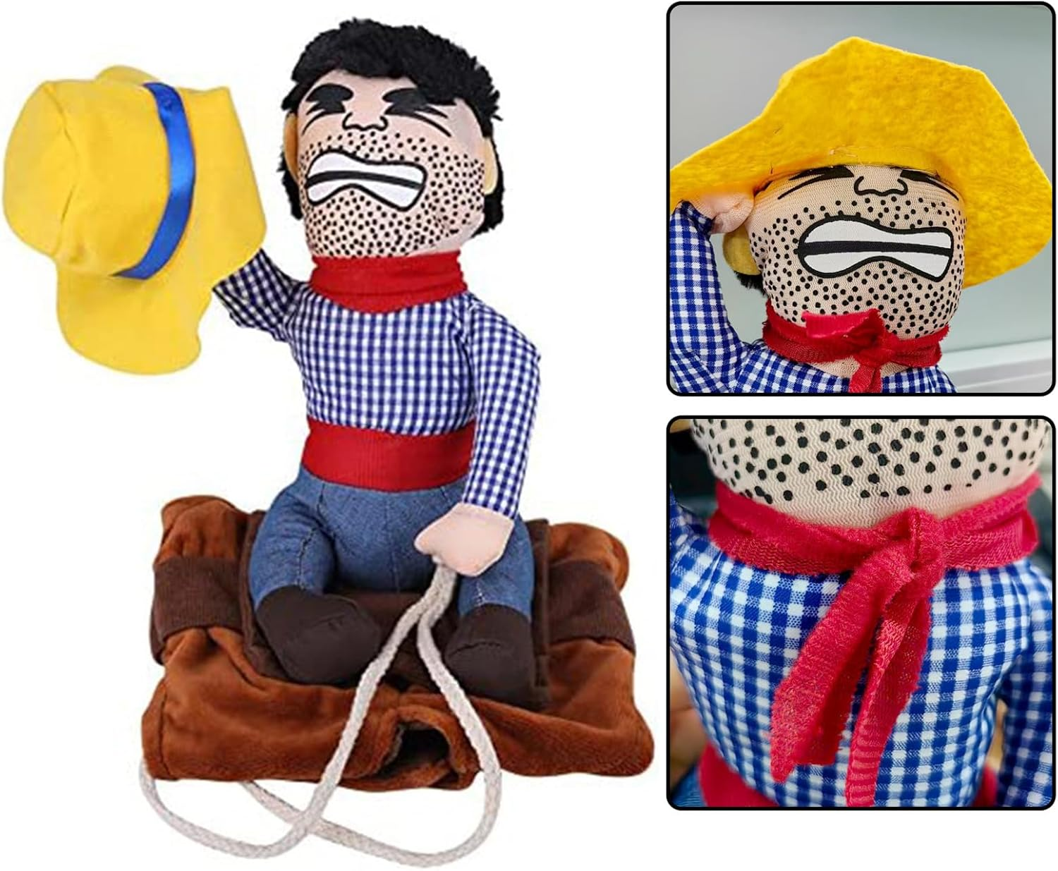 Proxima Direct Halloween Dog Costume, Pet Halloween Party Cosplay Clothes Funny Cat Doll Cowboy Rider with Hat, Adjustable Suit for Small Dogs Cats Kitten Puppy Pets (L) image number 3