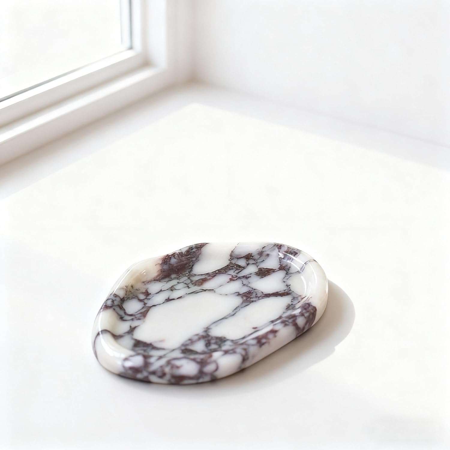 Real Luxurious Natural Marble Vanity Tray Genuine Marble Stone Storage Tray for Home Decor Bathroom/Kitchen/Vanity/Dresser Non-Resin Irregular Shape (Baogeli-Black), YULIN-FEI-01 image number 5