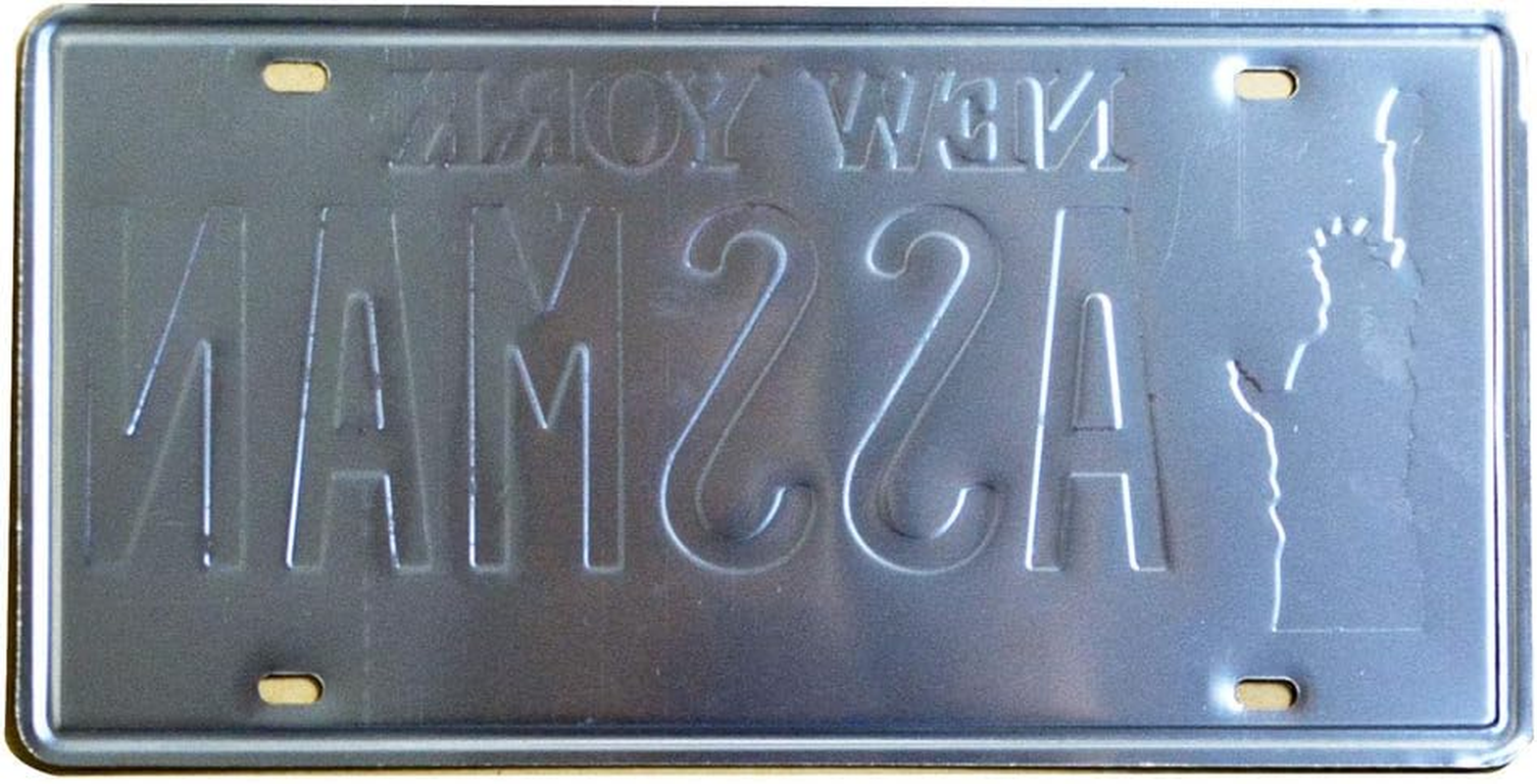 Embossed Vintage Prop Number Tag, Assman, Vanity License Plate, Seinfeld | Cosmo Kramer, 6X12 Inch image number 1