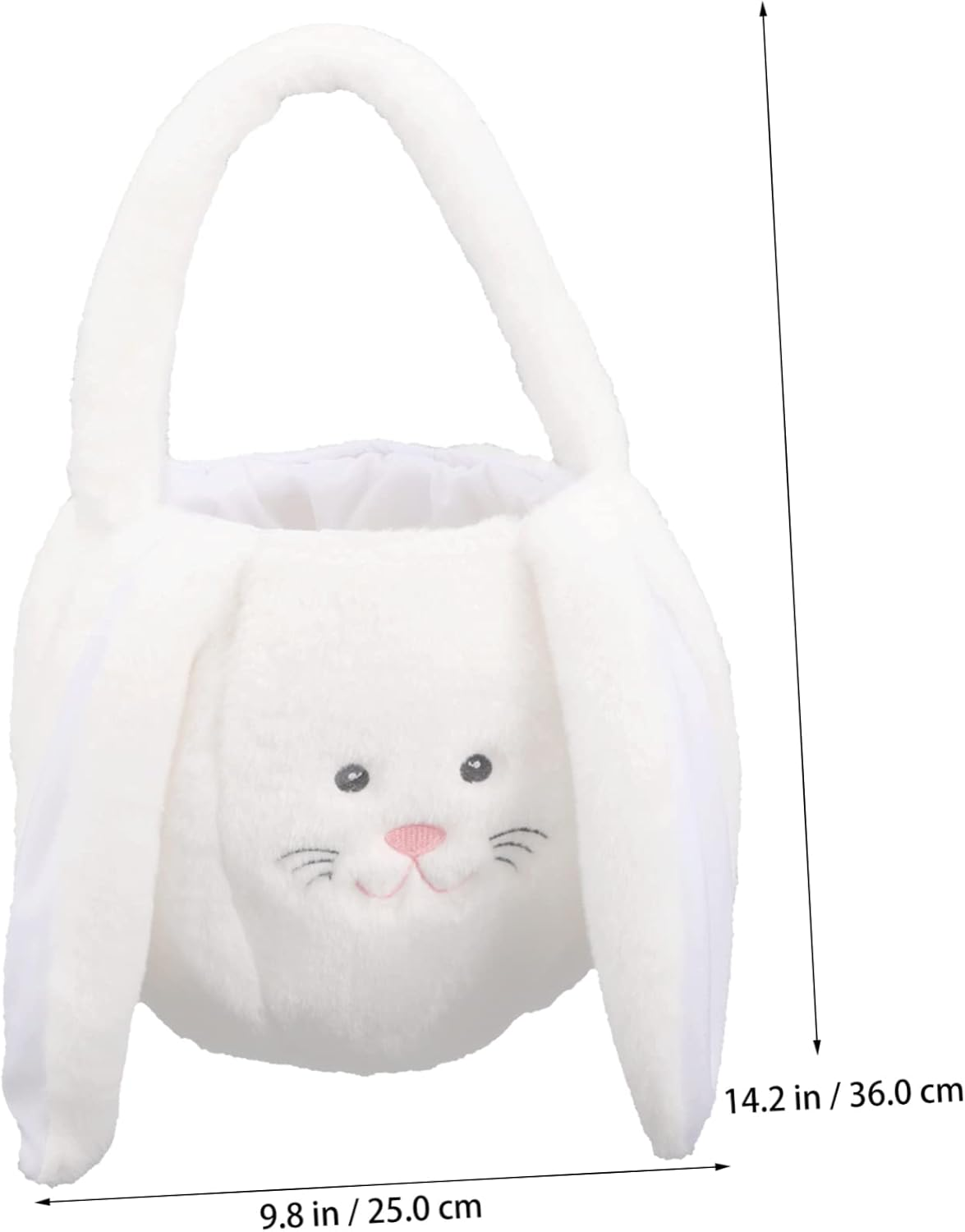 Easter Bunny Plush Basket Adorable Easter Decor Lightweight Storage Container for Candy and for Weddings Parties Special Events Chic and Stylish Design image number 3