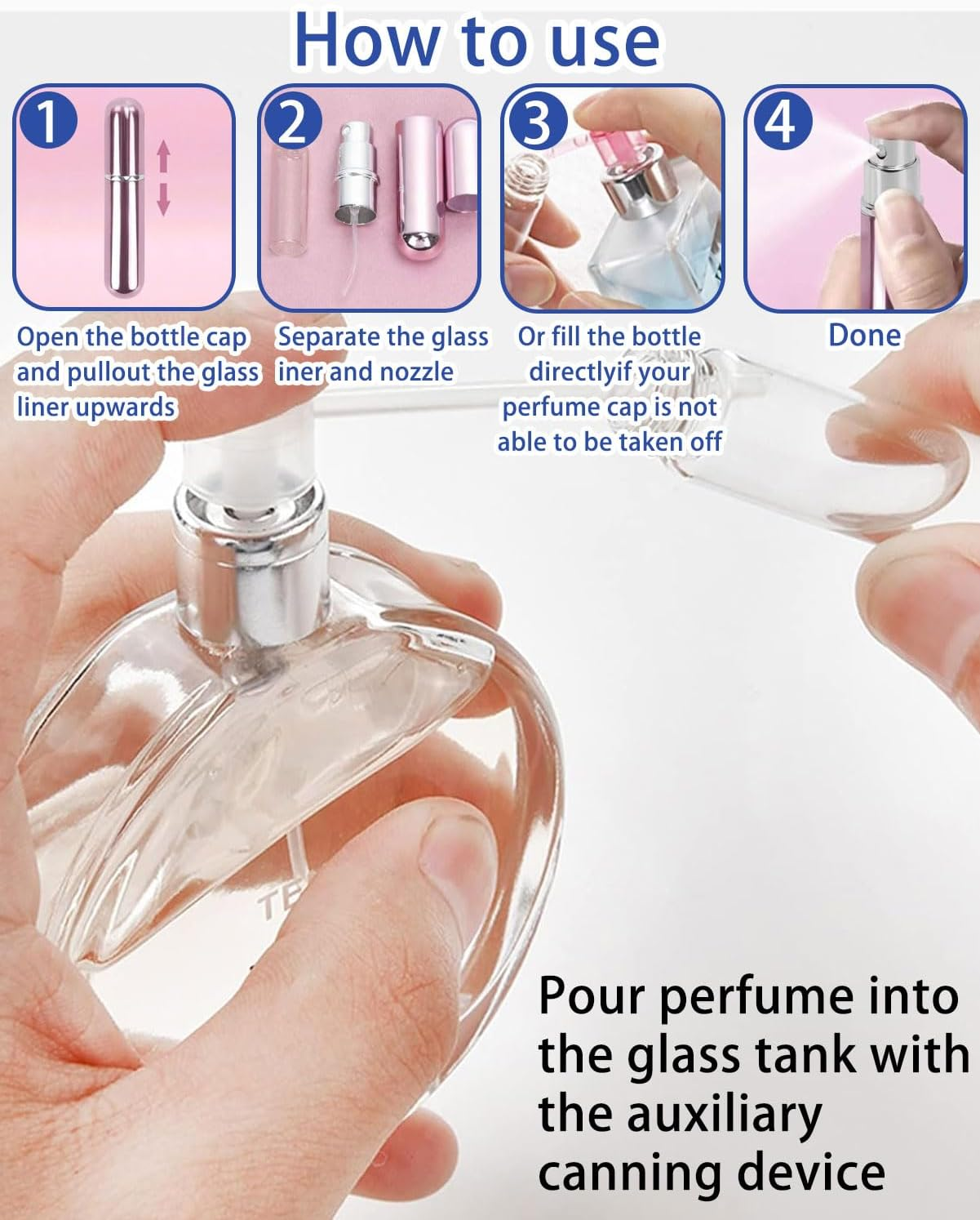 TPZORJX 5Pcs Perfume Atomizer Bottles Refillable Travel Spray Bottle with 5 Funnel and 5 Pipette 5Ml Set of 5 Bottles 5 Colors image number 5