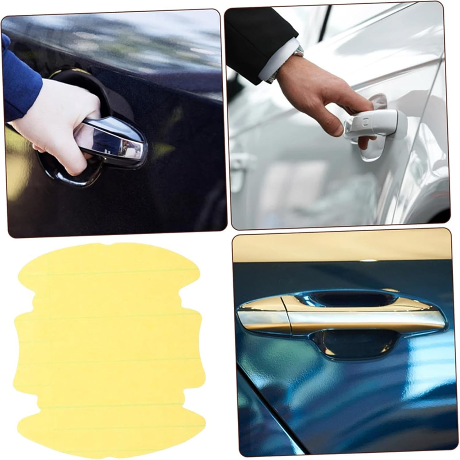 2 Sets Door Handle Film Auto Door Protector Films Handlebar Grips Car Door Handle Cup Protector Car Protector Car Door Protectors for Vehicles Clear Protective Film Car Paint Vinyl image number 3