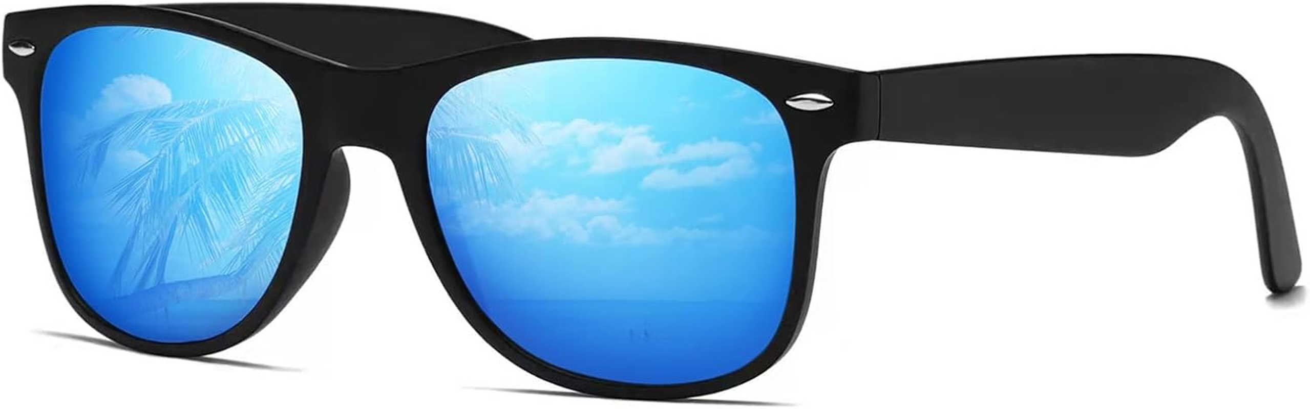 Sunglasses for Women Men- Polarized Sun Glasses Womens Mens Retro Mirror Lens for Driving Fishing UV400 image number 2