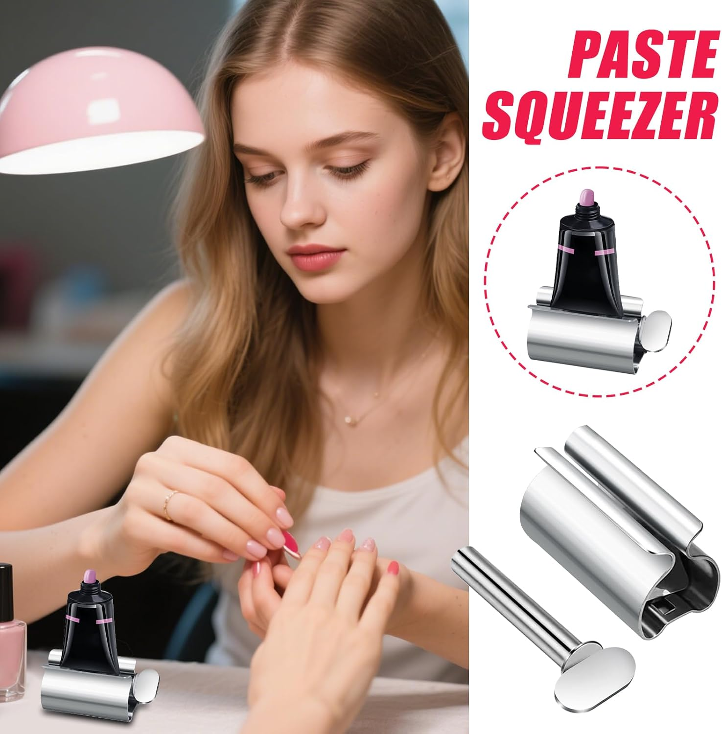 Toothpaste Squeezer | Tube Wringer for Hand Cream,Manual Toothpaste Dispenser Rollers, Stainless Steel Paste Wringer for Paint Cream Cosmetic image number 2