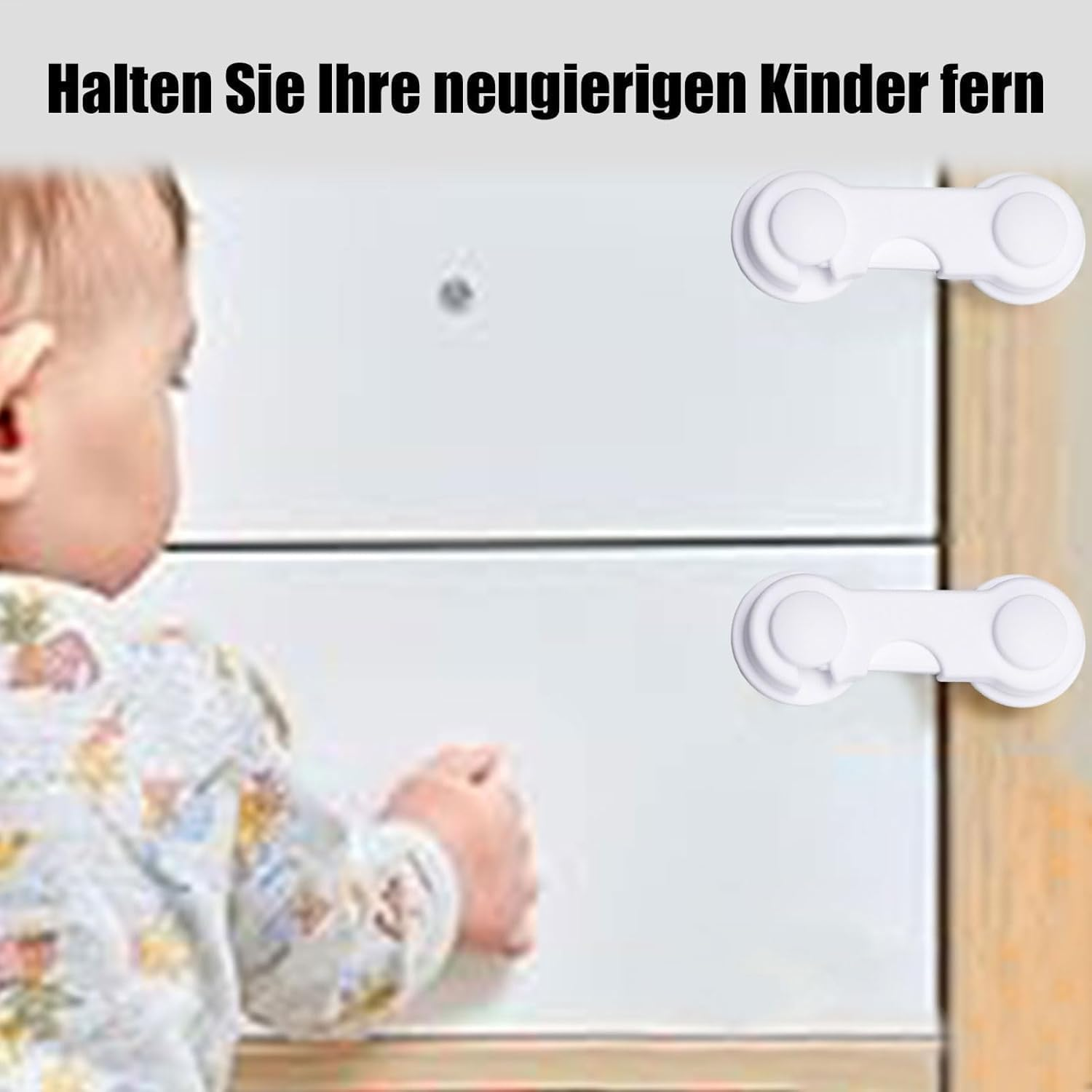 6-Pack Child Proof Locks - 3M Adhesive No Drilling Baby Proofing for Cabinet Doors, Drawers, Wardrobe, Pantry & Cupboard image number 5