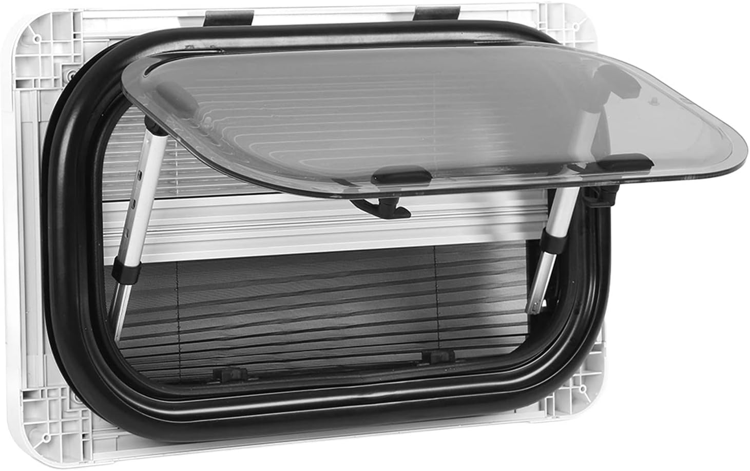 RV Exit Window, 530X330Mm UV RV Push Out Window with Sunshade Screen, Acrylic Glass RV Window Replacement for Caravan Camper RV image number 2