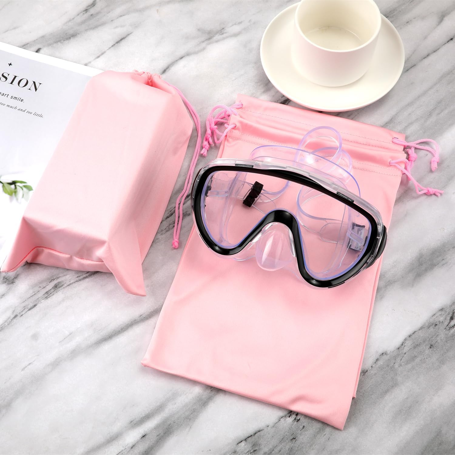 PEUTIER 4Pcs Ski Goggle Cover Bags, 10.6X7.1 Inch Snow Goggle Pouch Case with Drawstring Eyeglasses Lens Storage Accessories image number 6