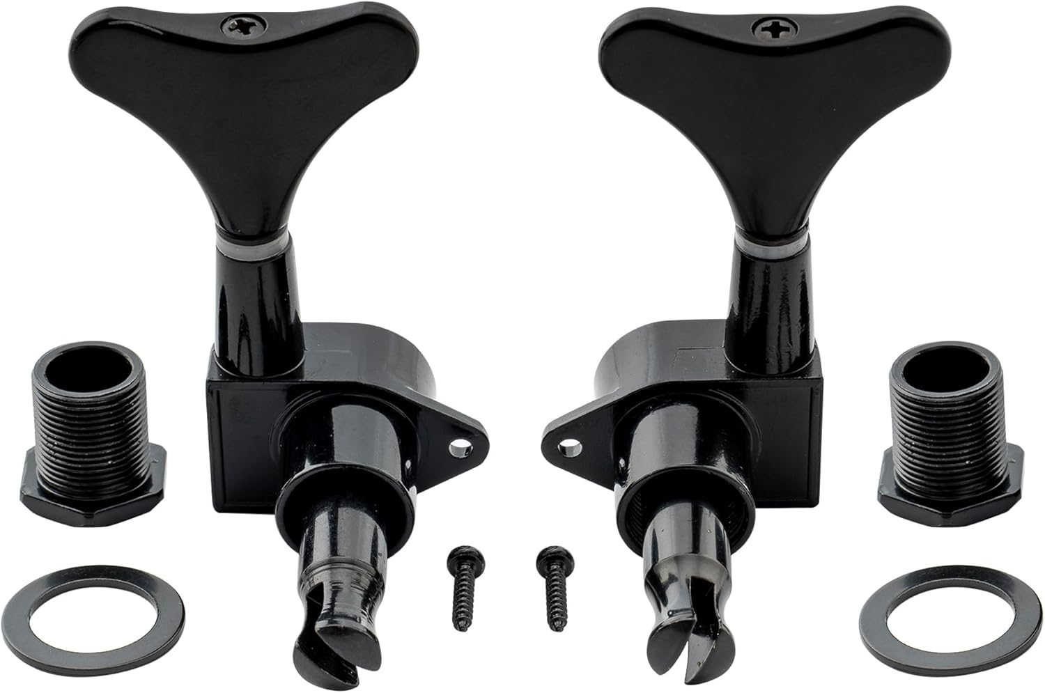 Musiclily 2R2L Sealed Bass Tuners Tuning Pegs Keys Machine Heads Set, Black