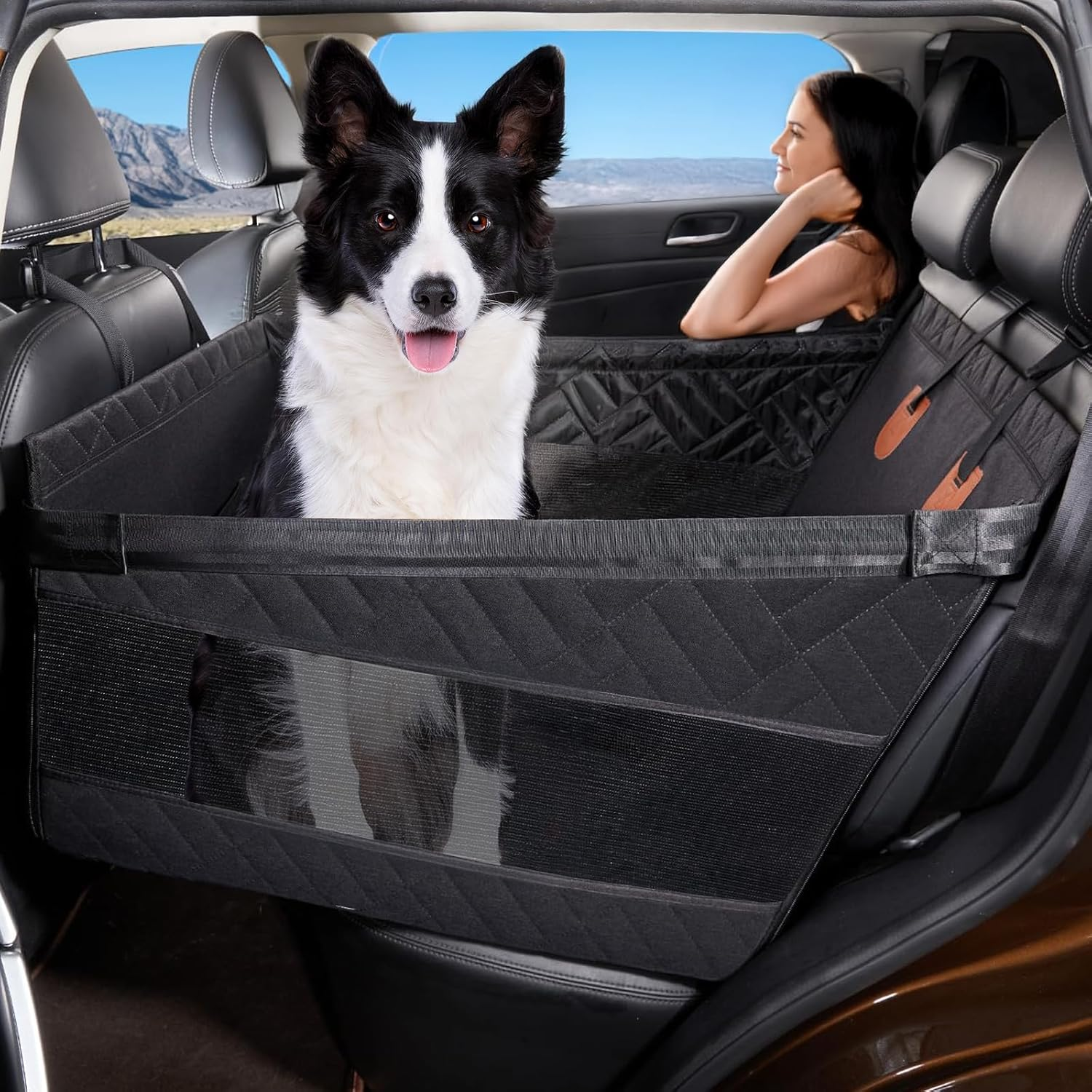 Large Dog Car Seat for Medium Dogs, Extender for Large Cover Back Hammock for Car Back Seat Dog Bed Mattress, Pet Car Seat for Car SUV Truck image number 5