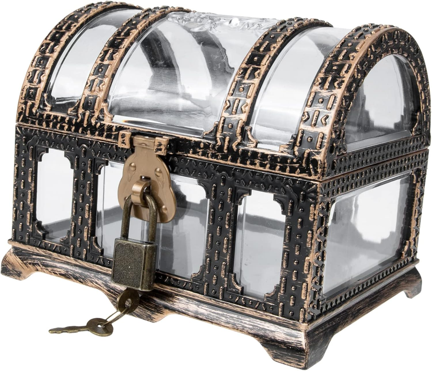 Pirate Treasure Chest and Keepsake Box for Children Medium Vintage-Style Storage Box Jewelry Collection Feature Decorative Toy for Home Organization image number 1