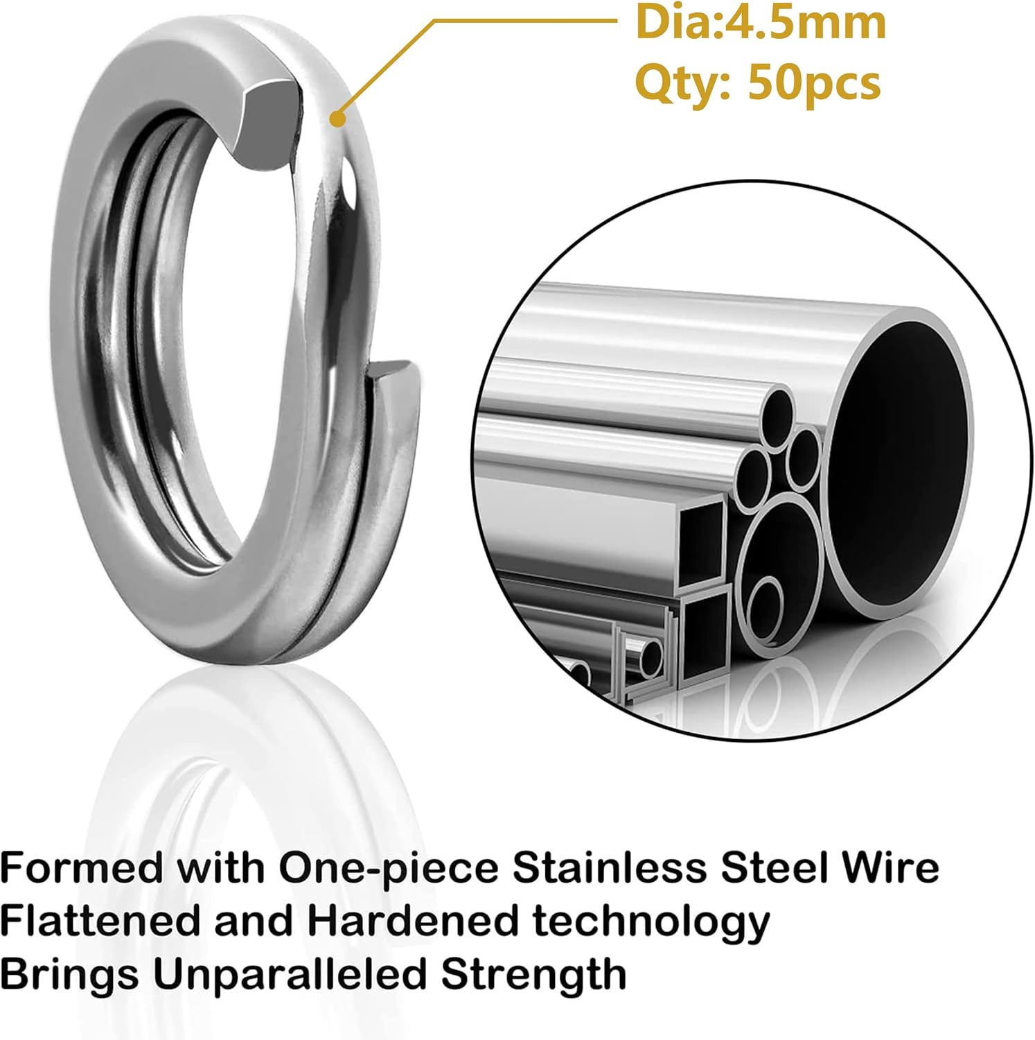 OROOTL Fishing Spinner Blades Split Rings Kit, 100Pcs Colorado Willow Blades Lure Rings Set Gold Silver Spoon Easy Spin Spinner Bait Making Freshwater Saltwater Walleye Rig Inline DIY Accessories image number 2