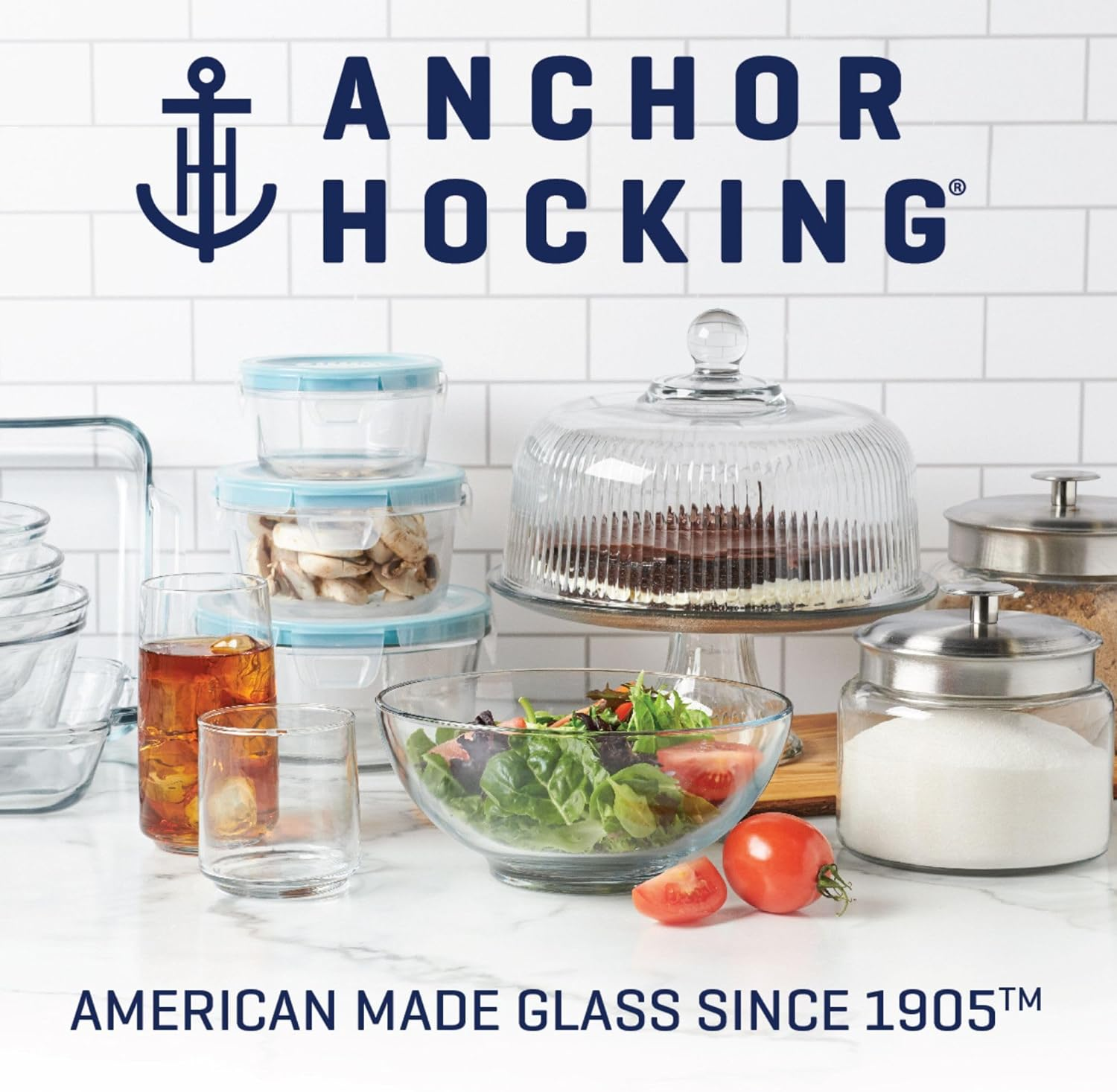 Anchor Hocking Glass Batter Bowl with Handle & Spout, Clear, 77045, 2 L image number 2