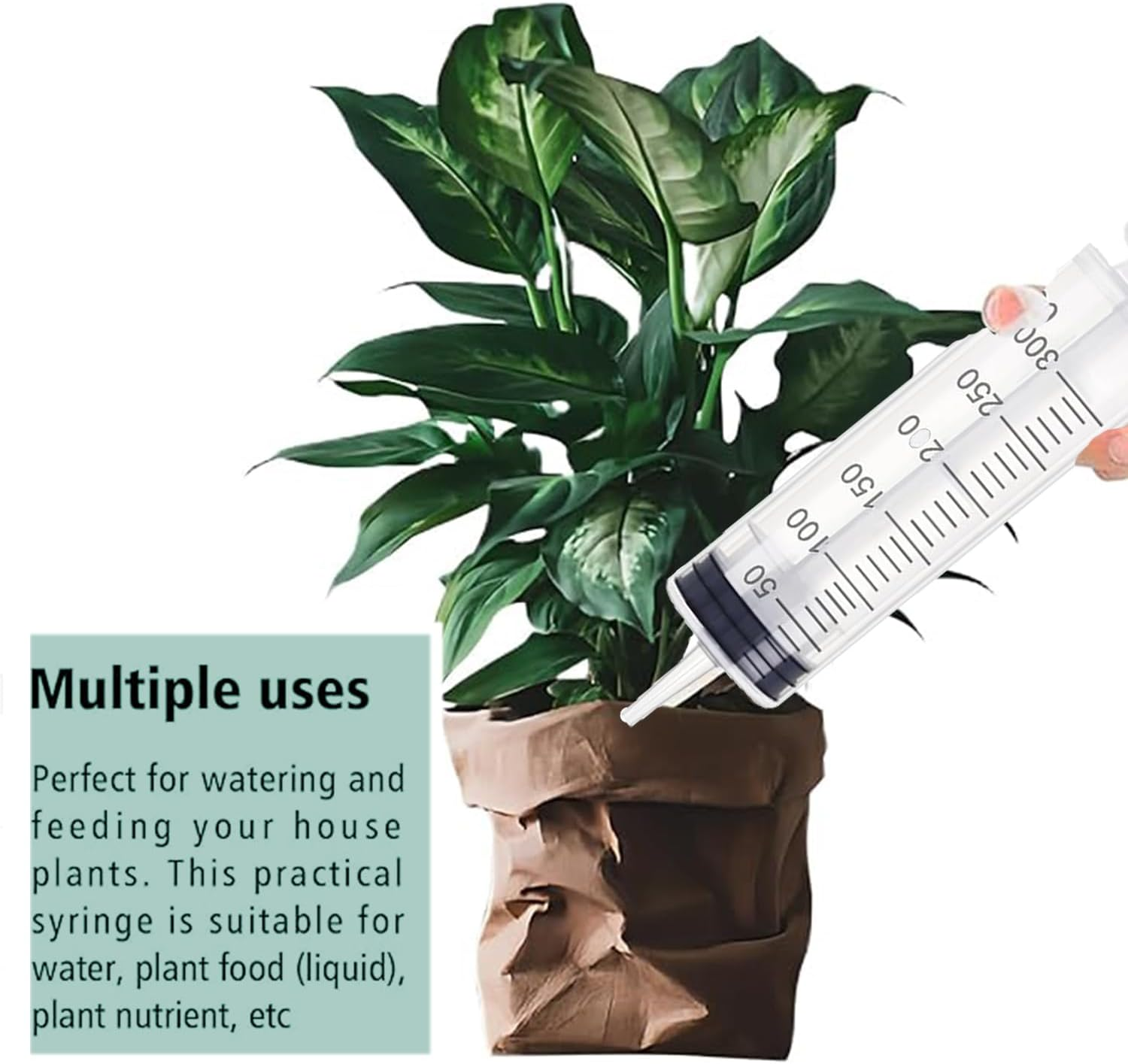 Two Sets of 300ML Large Syringes with 100Cm Tubes - Reusable Plastic Ruhr Lock Syringes for Liquid Measurement, Laboratory, Garden, Pet Feeding, and Oil Extraction image number 5