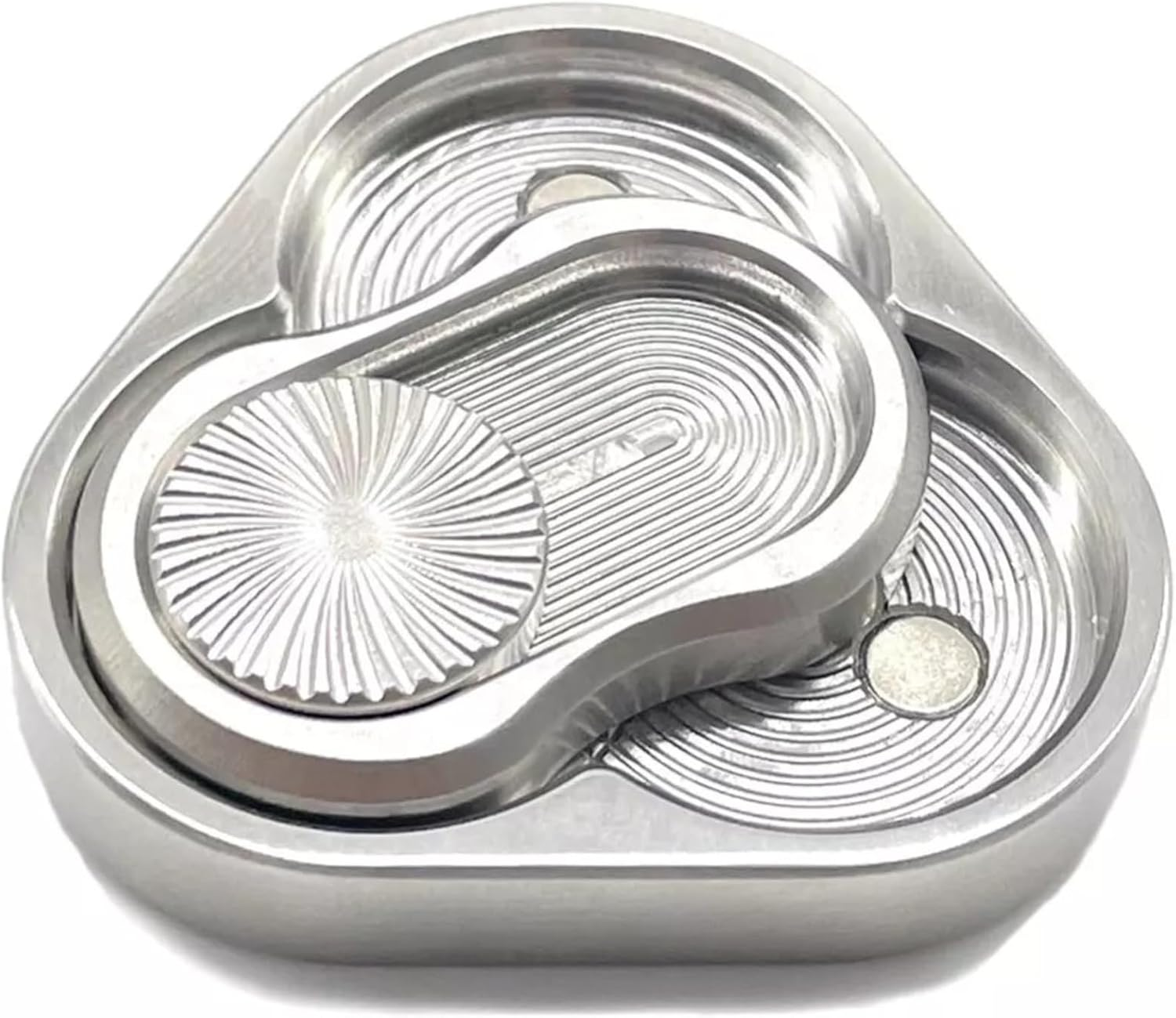 Metal Fidget Slider, Triangle Magnetic Fidget Slider, EDC Metal Fidget Slider Toys, Fidget Toys Adults, Autism Sensory Toy for Adults (Silver)