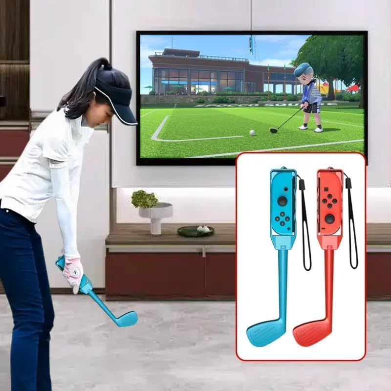Switch Sports Accessories Bundle -16 in 1 Family Accessories Kit, Compatible with Switch Sports Games,Family Accessories Kit for Switch/Oled Sports Games:Golf Clubs,Tennis Rackets,Sword image number 6