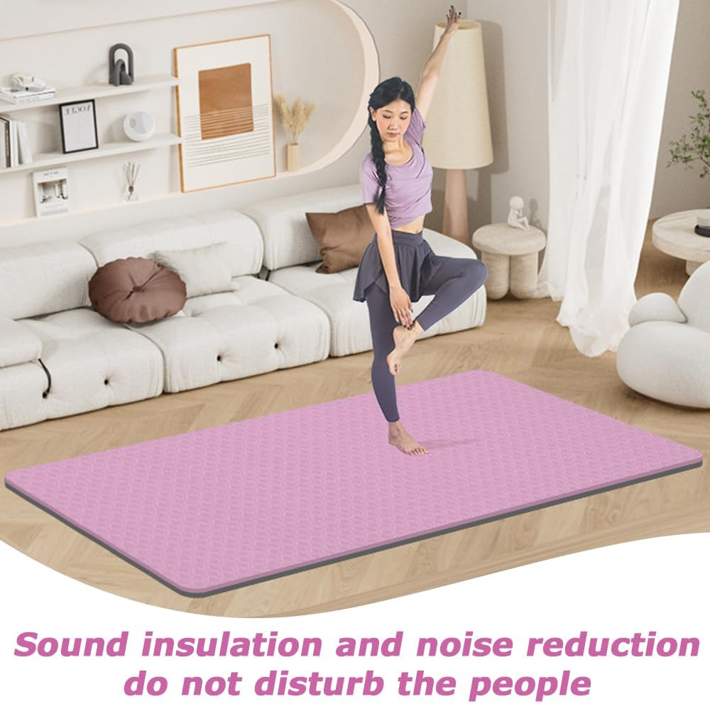 Wide Large Yoga Mat, Lightweight & Durable TPE Yoga Mat, Eco-Friendly Fitness Mat, Perfect for Yoga, Pilates,Gym Workouts,Exercise image number 5