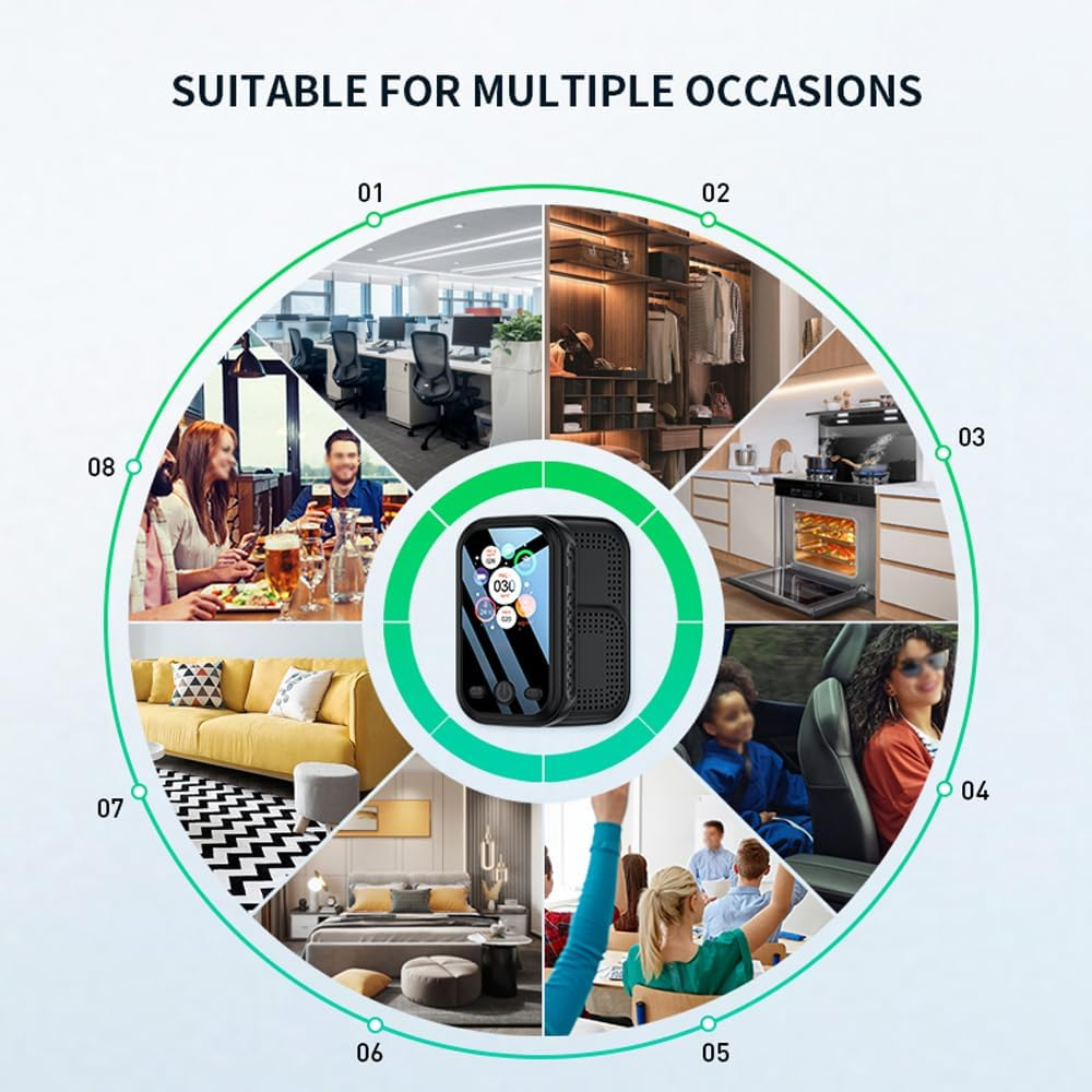 Indoor Portable PM2.5 PM10 PM1.0 Airquali Multifunctional Home a Hygrothermograph Airquali Household Airpollution Black image number 5