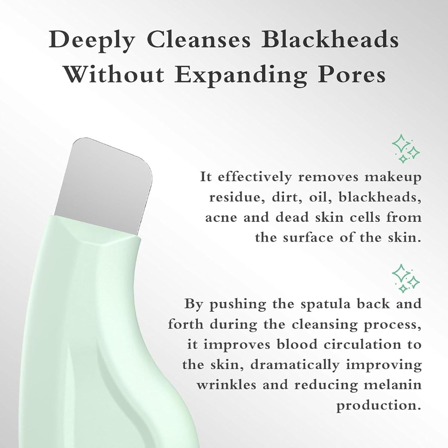 Weidllys Blackhead Remover Tool, Silicone Face Scraper for Deep Cleansing, Skin Scrubber Face Spatula, Nose Blackhead Remover, Skin Care Tool for Men and Women (Green) image number 5