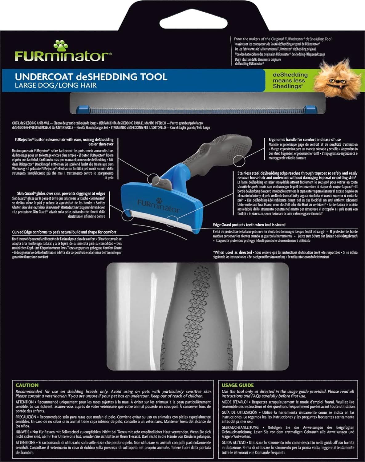 Furminator Undercoat Medium Long Hair Dog, Dogs, Stainless Steel Deshedding Edge, 23-41 Kg, 5Cm Hair or Longer