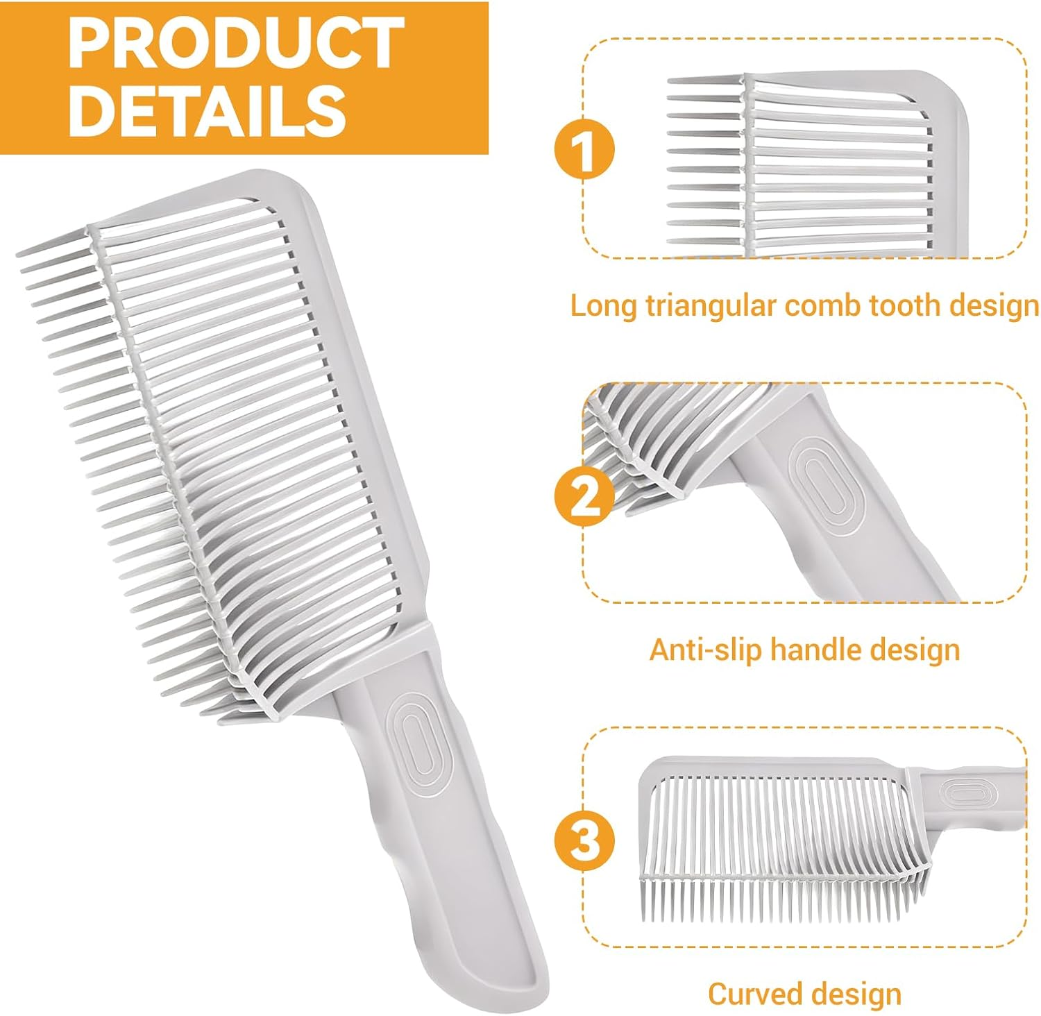 Set of 4 Hair Cutting Aid, Hair Cutting Comb for Men Set Hair Cutting Stencil Silicone Barber Comb Adjustable Hair Cutting Aid for Hair Cutting Yourself image number 2