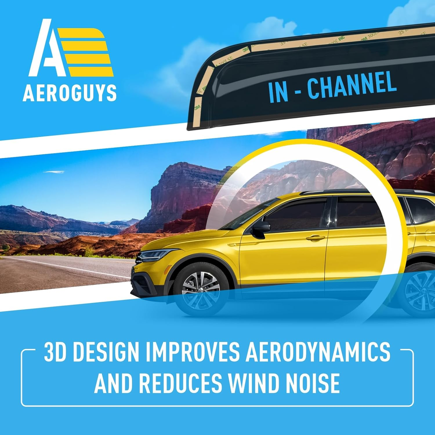 Extra Durable Window Deflectors In-Channel Window Visors Rain Guards Fit for Volkswagen (VW) Tiguan 2018-2025, Sun Visors, Wind Ventvisors, Vent Shades, Exterior Car Accessories - 4 Pcs. AG0221 image number 3