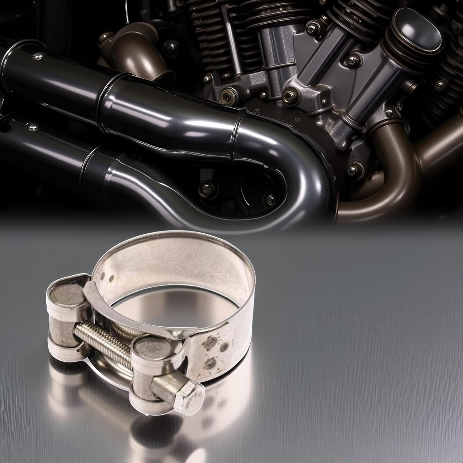 Stainless Steel Exhaust Band Clamp, 48-51Mm, Motorcycle and Automotive Replacement Part image number 2