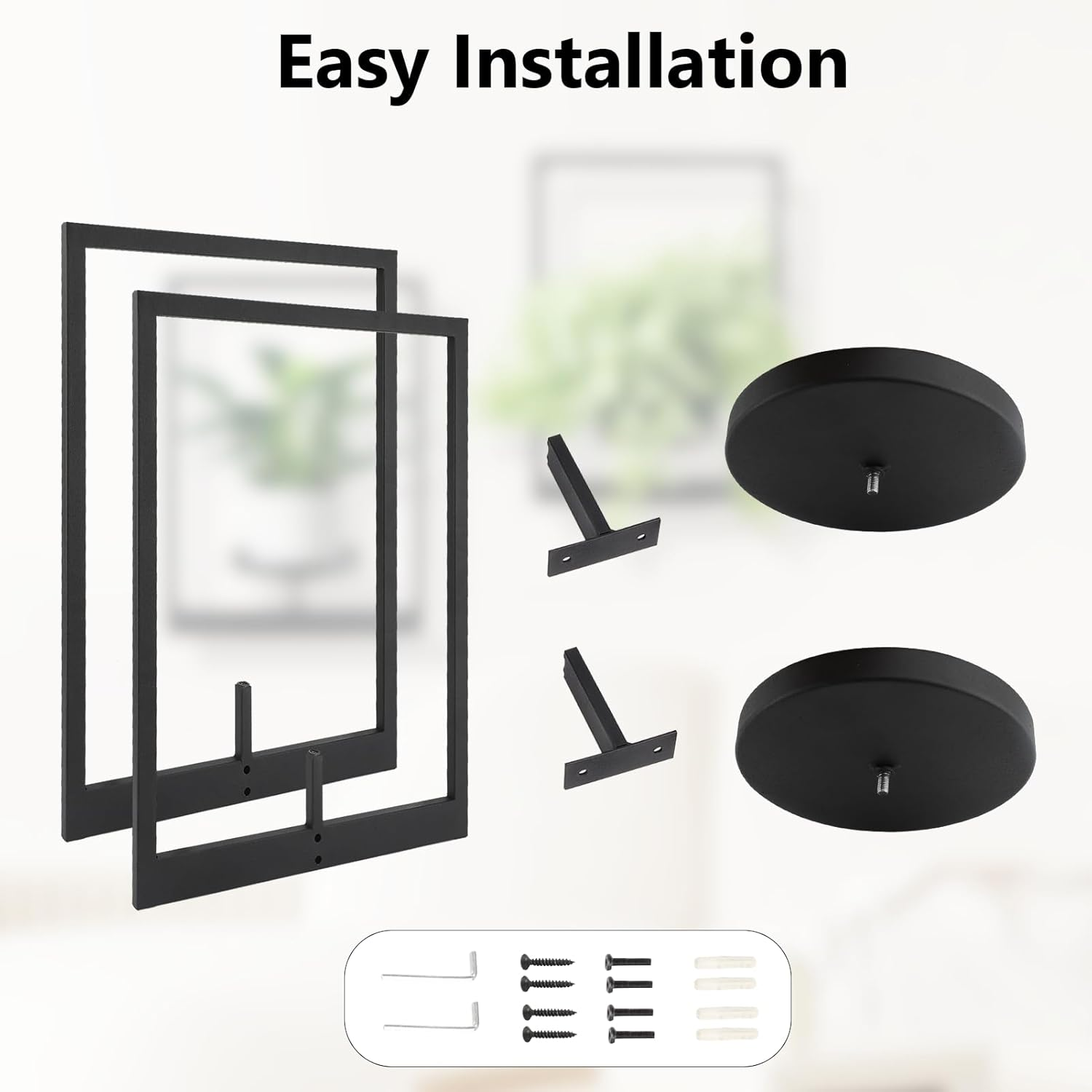 Gugxiom 2 Pack Picture Frame Wall Plant Holder, Metal Plant Wall Frame, Window Shelf for Plants,Plant Frames for Wall, for Living Room Bedroom Bathroom Garden Patio