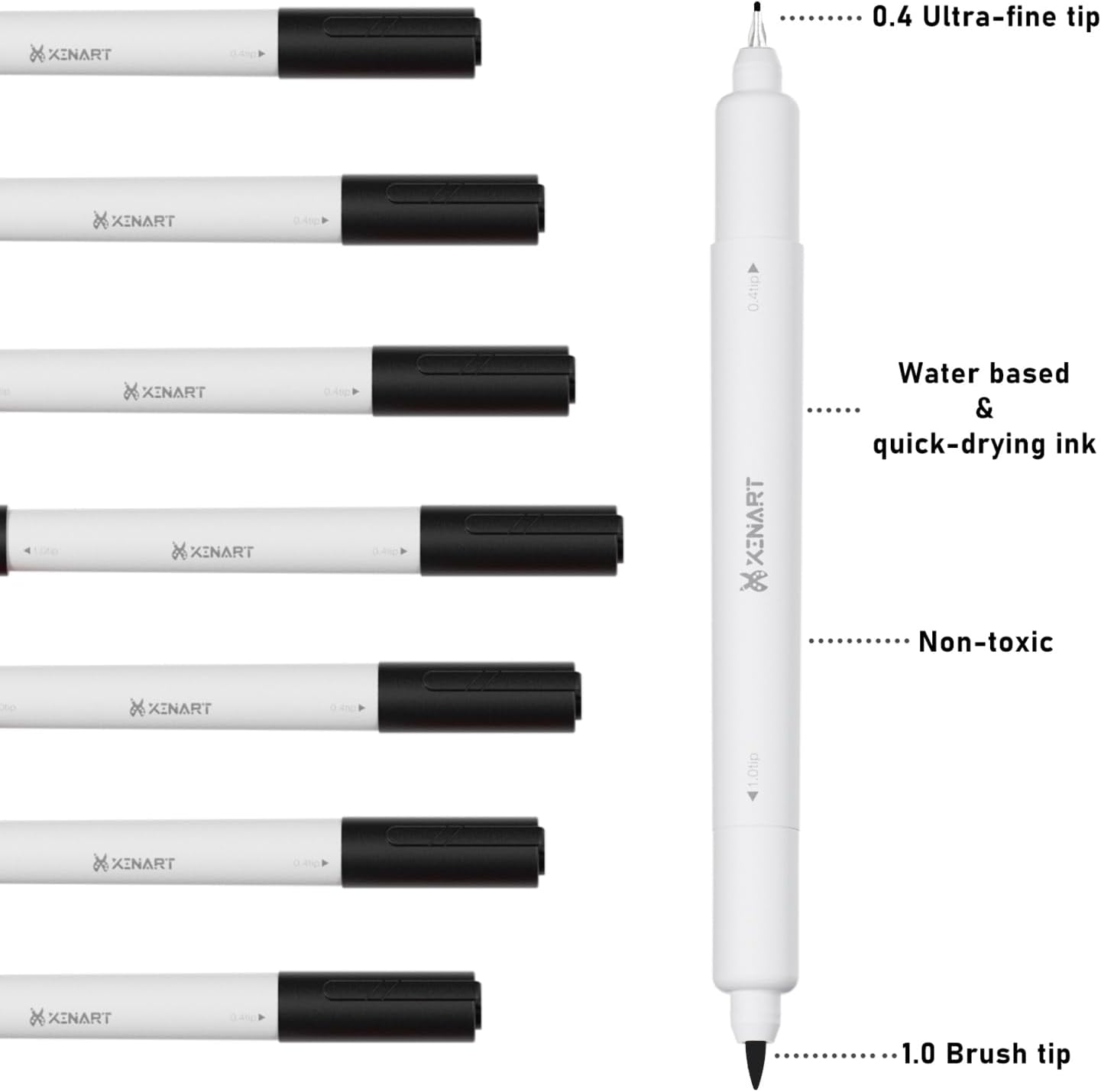 XINART Dual Tip Black Marker Pen for Cricut Joy Machines, Black Fine Point Pen 0.4 Tip and Medium 1.0 Tip of 7 Pack Writing Drawing Pens Compatible with Cricut Joy Extra Cutting Machine
