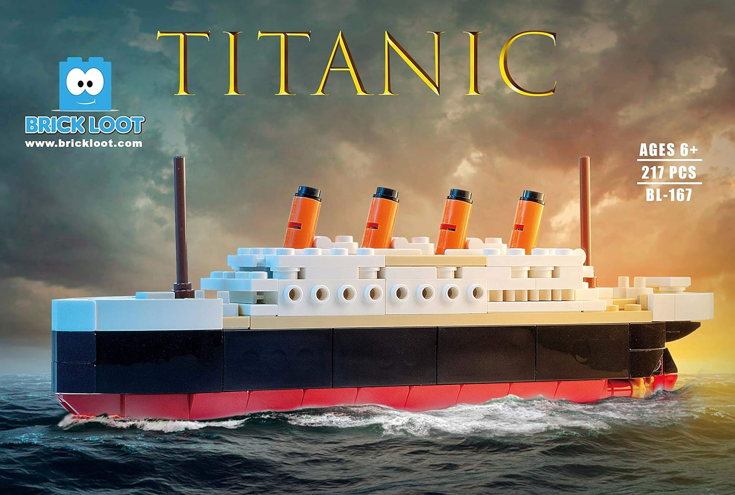 Brick Loot Titanic Building Bricks Set (Mid Sized 217 Pieces) 100% Compatible, Fits  and Other Major Brands image number 1