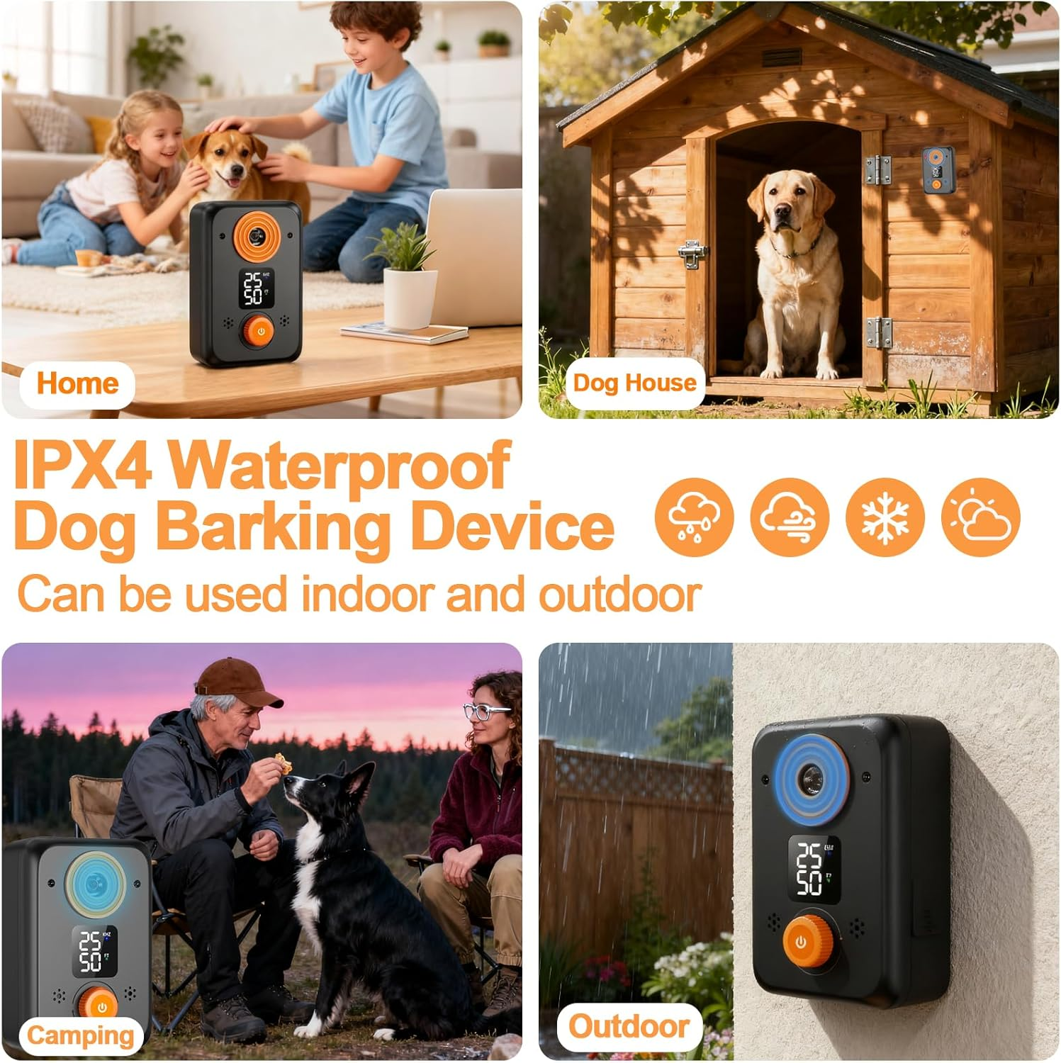 Anti Barking Devices, Ultrasonic Dog Bark Deterrent Devices, Dog Barking Deterrent Devices, Dog Barking Stopper, anti Barking Device for Dogs Long Range 50Ft Bark Box Indoor Outdoor for Dogs Training