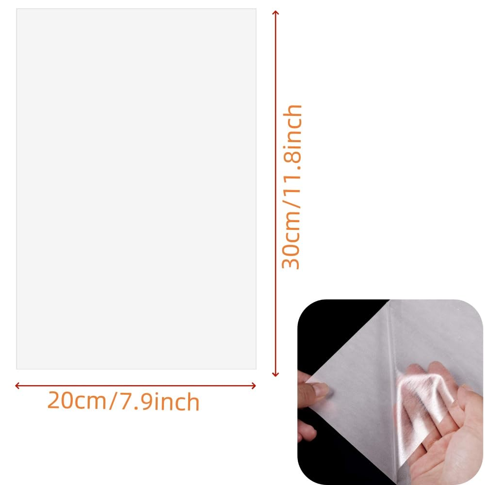 Iron on Adhesive Sheets 20PCS, Heavy Weight Double-Sided Heat Melt Fabric Glue Sheet, Fusible Adhesive Sheets, Press-On Patch Iron on Tape, Fusible Interfacing for Sewing, Heat and Bond image number 4