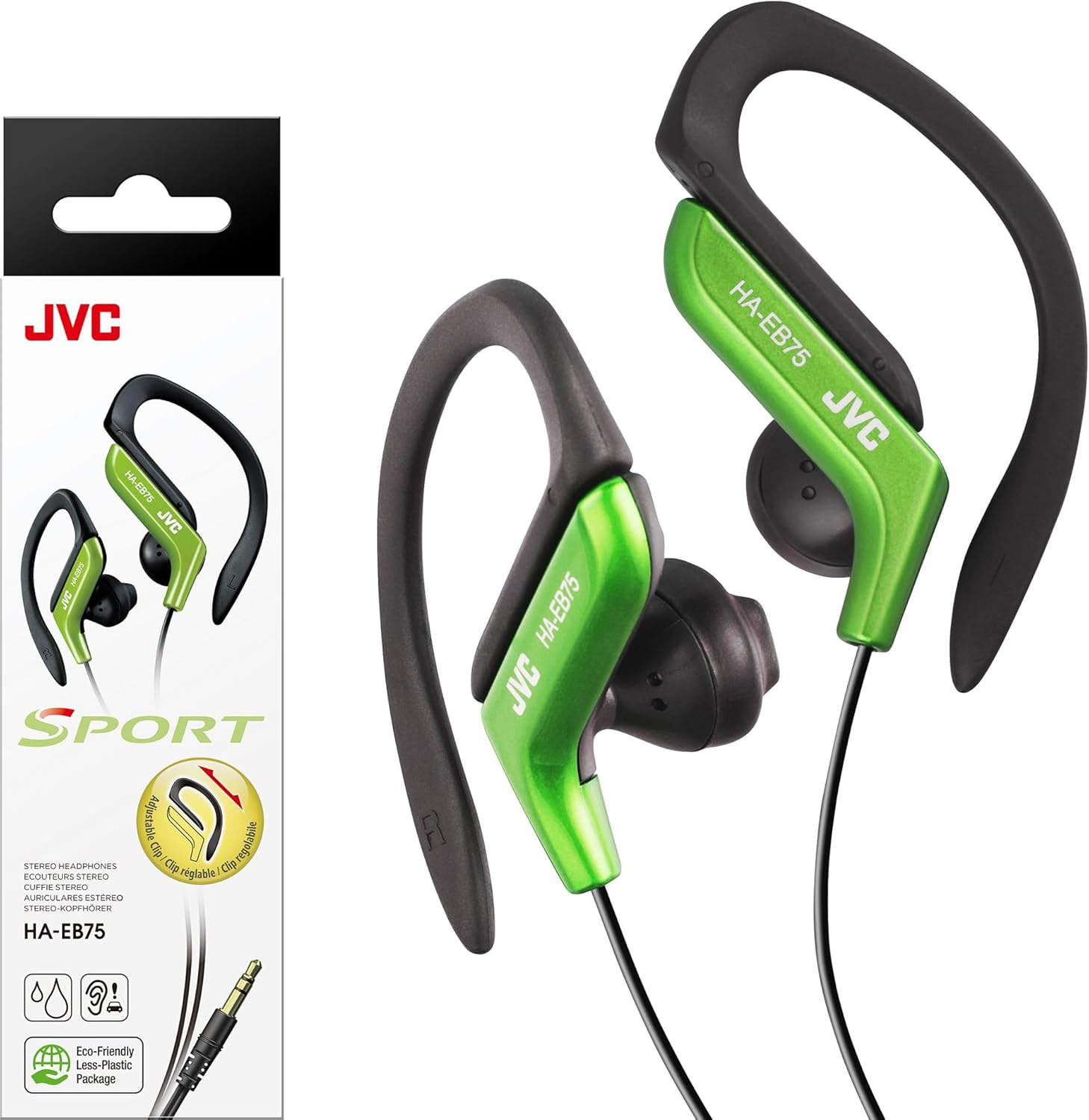 JVC HAEB75R Sports Clip Headphone, Red
