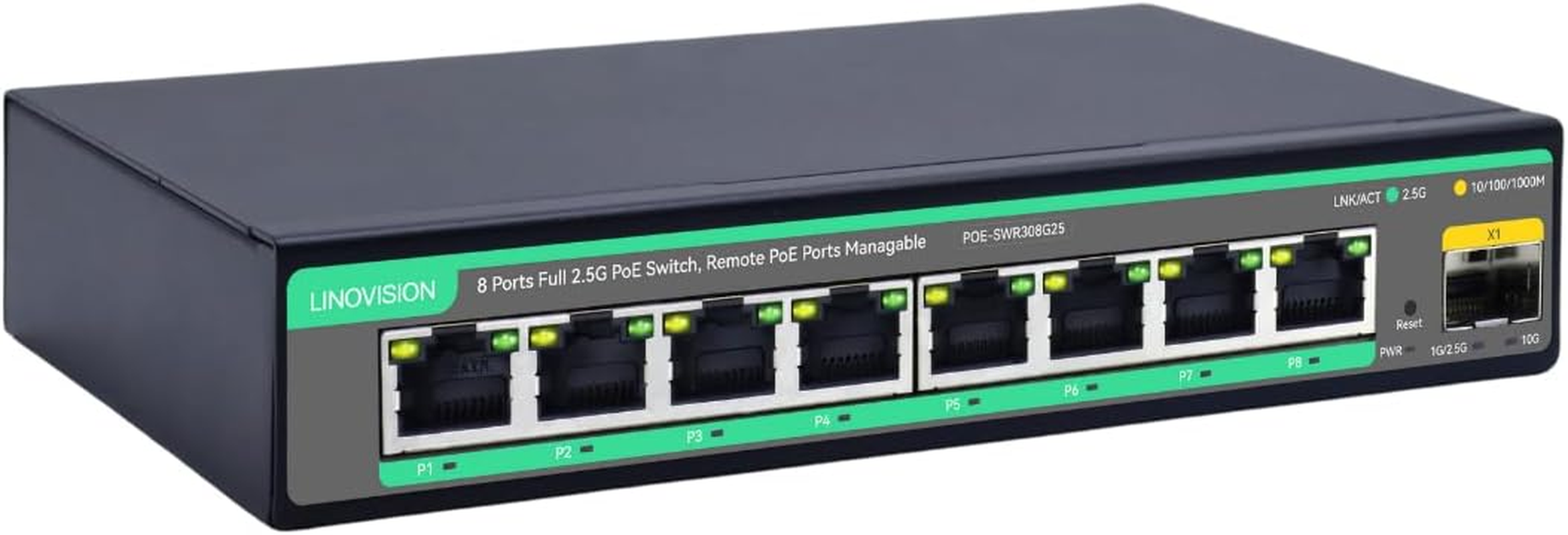 LINOVISION 2.5G Cloud Managed Poe Switch with 10G SFP Uplink, Poe Budget 130W, Ieee802.3Af/At, 2.5G High Speed Network for Online Gaming, Wifi 6 AP, Office