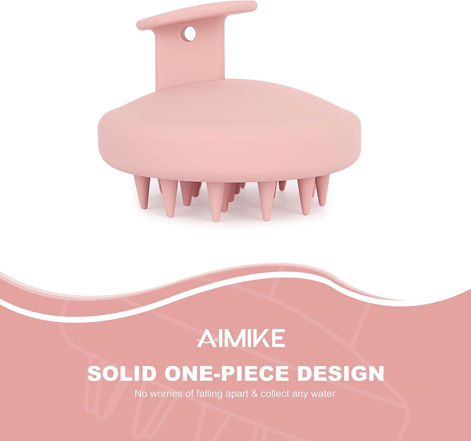 AIMIKE Scalp Massager Shampoo Brush, Soft Silicone Hair Scrubber for Washing Hair, Dandruff Removal & Scalp Scrubber Hair Growth Stimulator, Scalp Brush/Exfoliator Brush on Dry & Wet Scalp - Pink image number 1