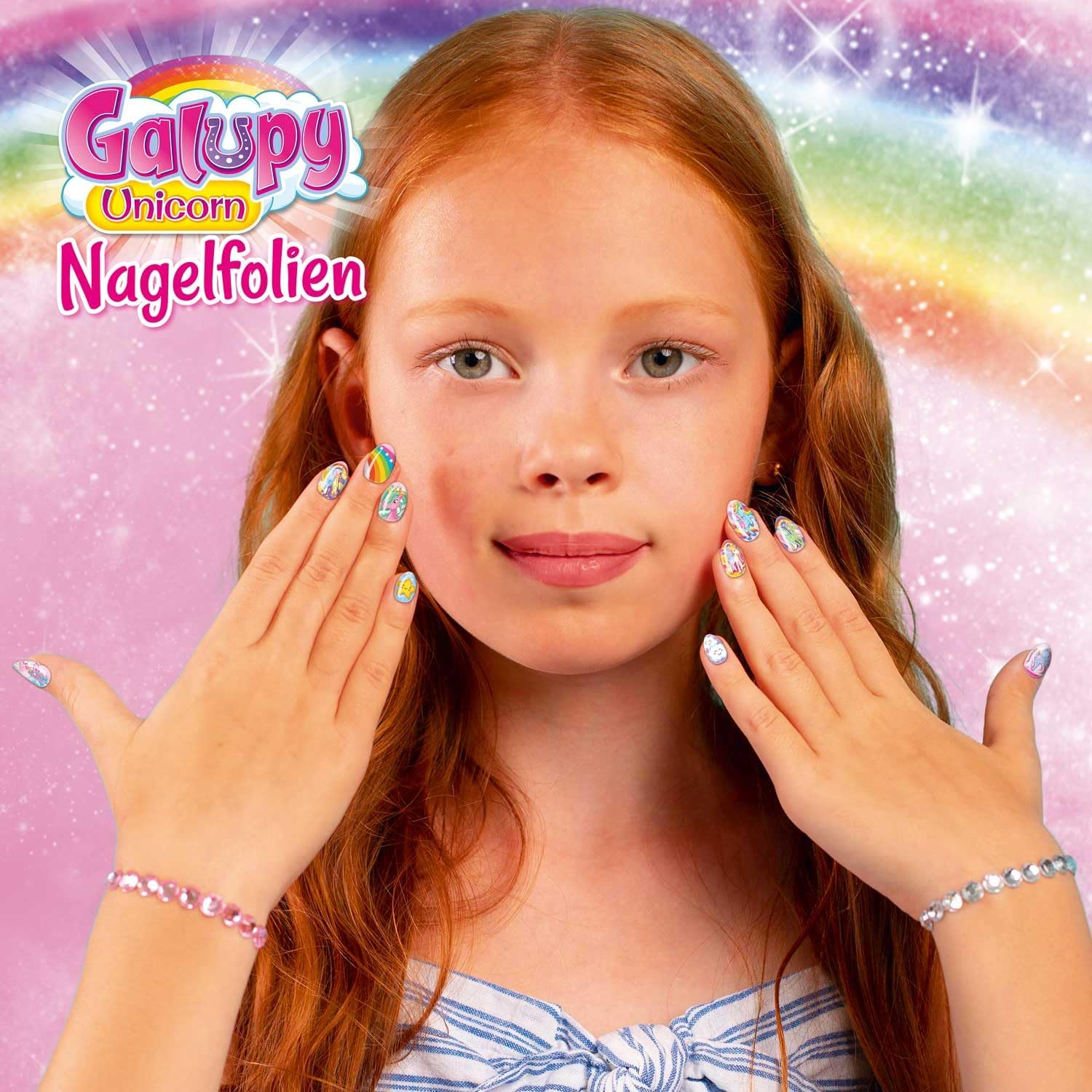 CRAZE 18 Packs of Galupy Unicorn Girls' False Nails for Girls, 24 Press-On Artificial Nail Tips, Durable, Long-Lasting, Easy Apply, Reusable DIY Acrylic Nail Extension Tips image number 2