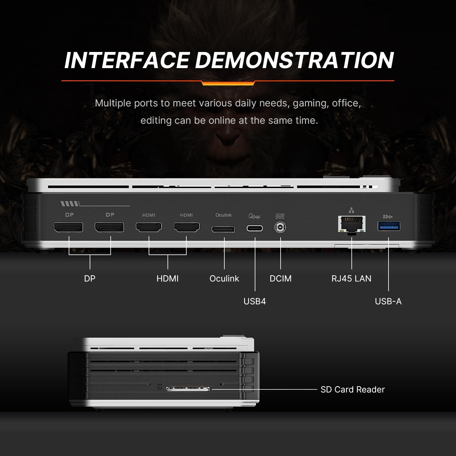 BOSGAME GVP7600 AMD Radeon RX 7600M XT Egpu External Graphics Card USB Hub USB4 | Oculink | HDMI | Display Port | LAN | M.2 NVME SSD Expansion Slot image number 2