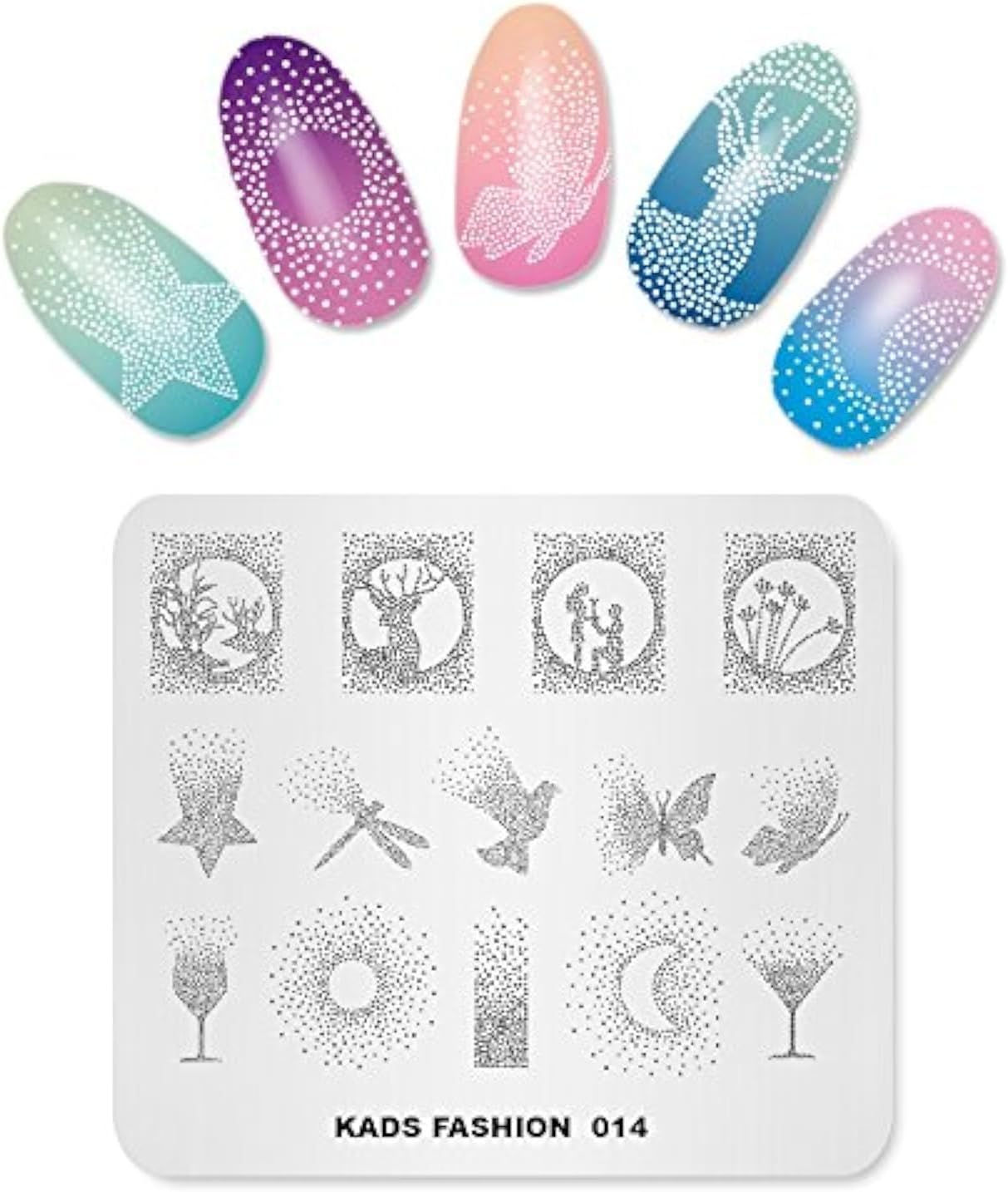 Alexnailart Nail Stamping Plate Butterfly Nail Art Stamp Template DIY Image Template Manicure Stamping Plate Stencil Tools (NA001)