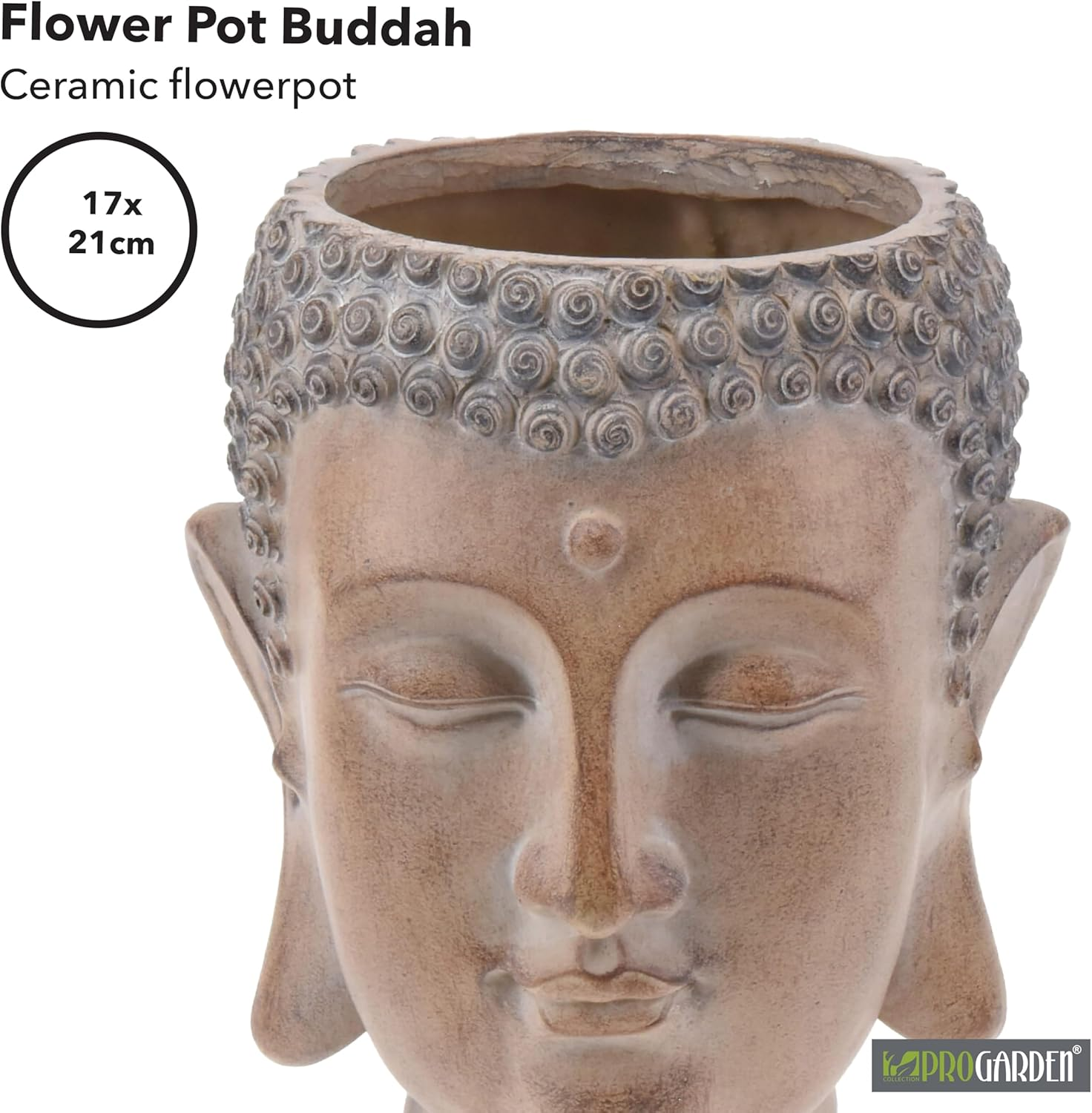 Buddha Ceramic Flower Pot, 17 X 21 Cm Size image number 1