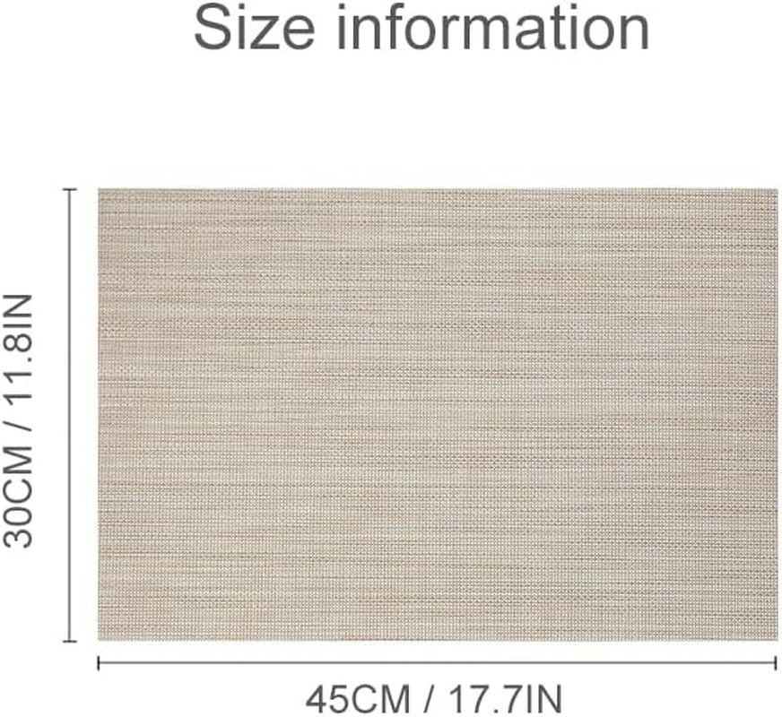 Aoozleny Heat Resistant Placemats Set of 6 &ndash; Waterproof Wipeable Dining Place Mats PVC Woven Coaster Anti-Mildew Placemat Western Placemat Insulated Table Mat (Red) image number 2