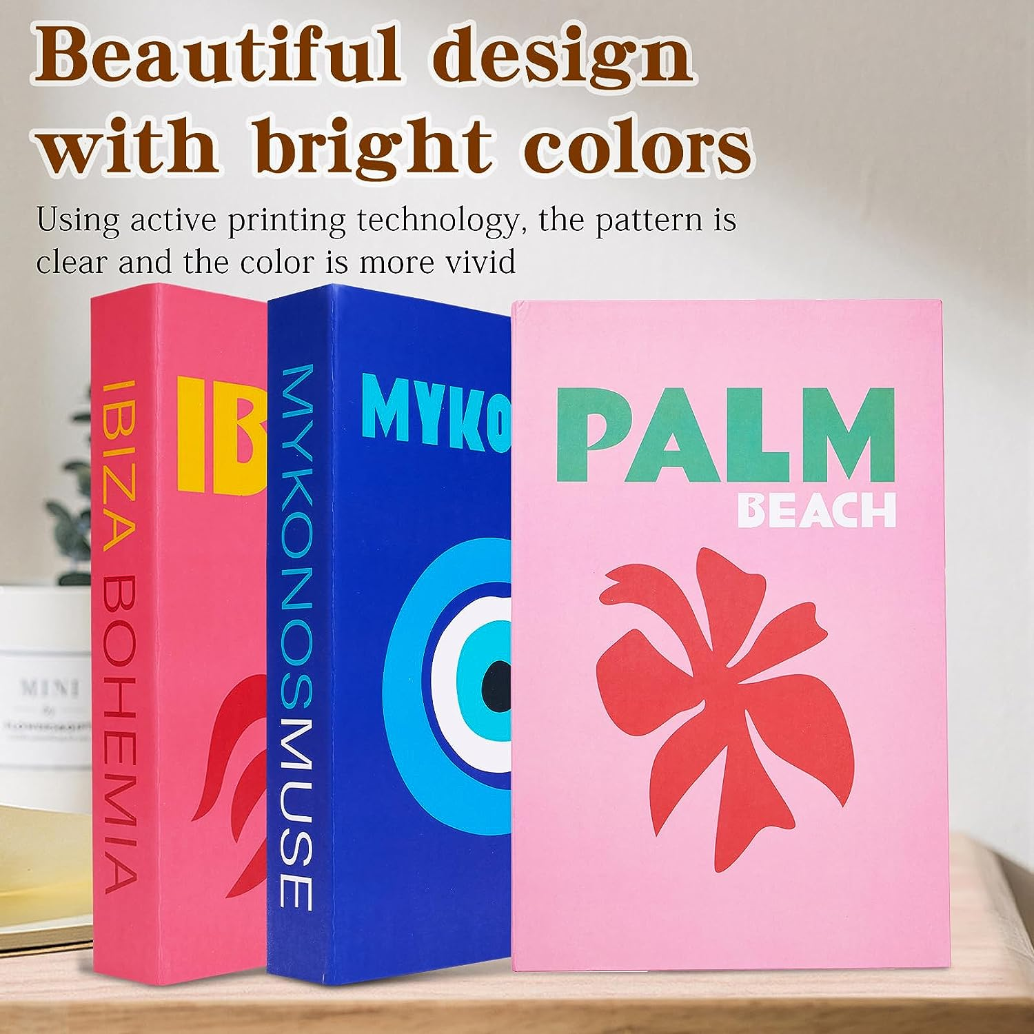 PHUSBLAY Fashion Inspired Decorative 8 Faux Books Set for Coffee Table/Shelves with No Pages - Lightweight Stylish Aesthetic Book Display Stack for Minimalist Office/Home Decor - Set of 8